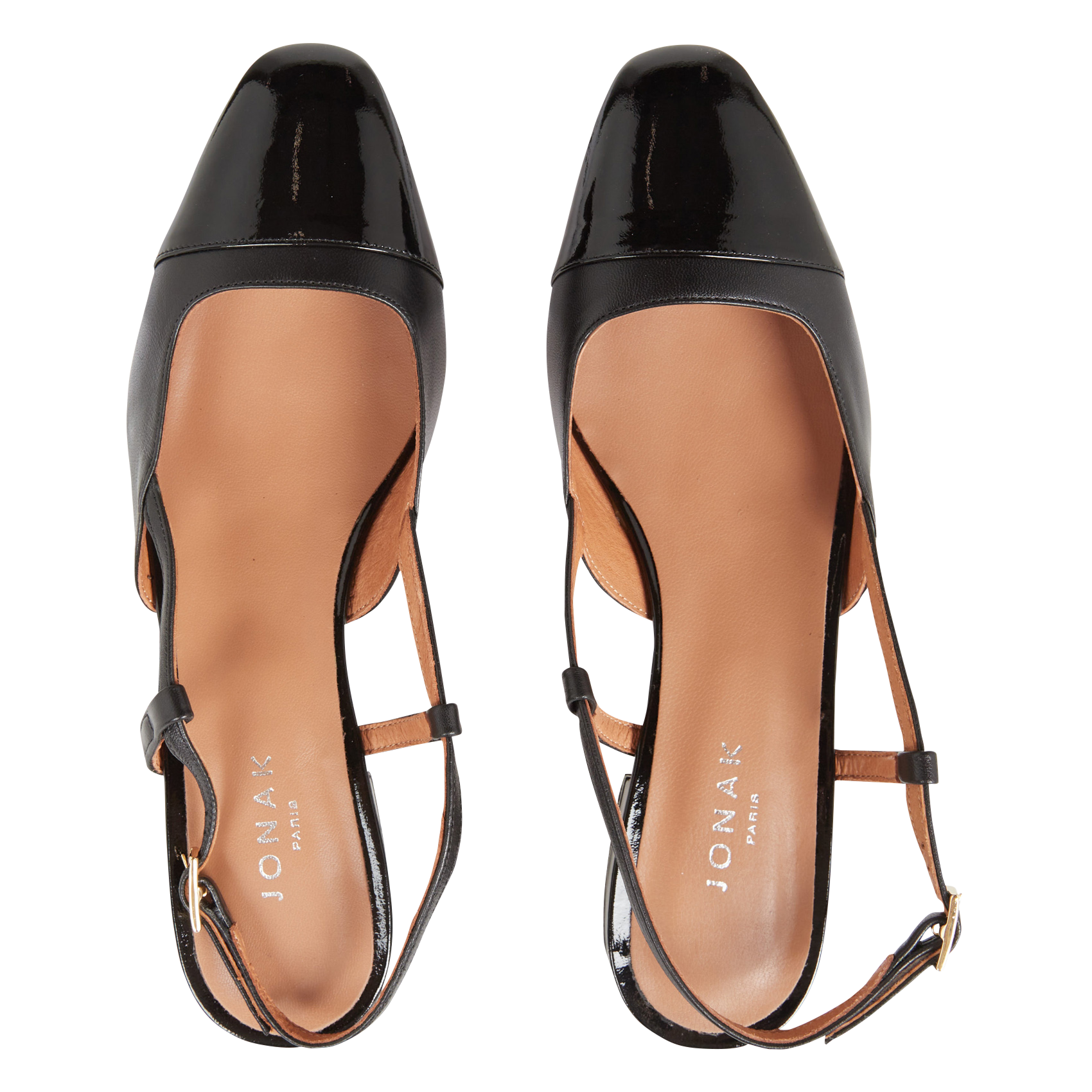 Open patent leather ballet flats JONAK Black
