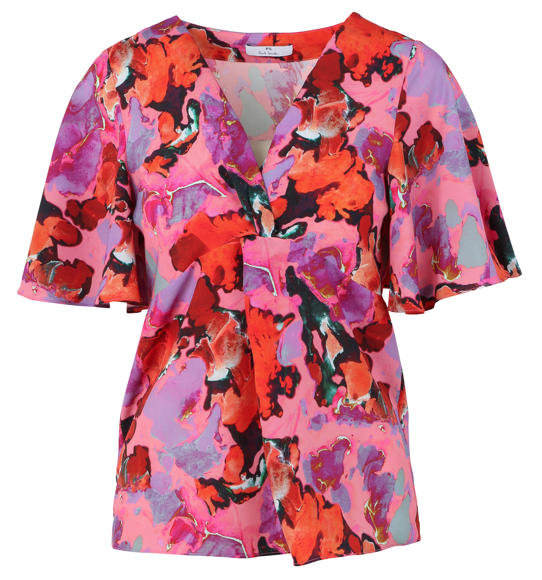 Printed V-neck top PAUL SMITH Pink