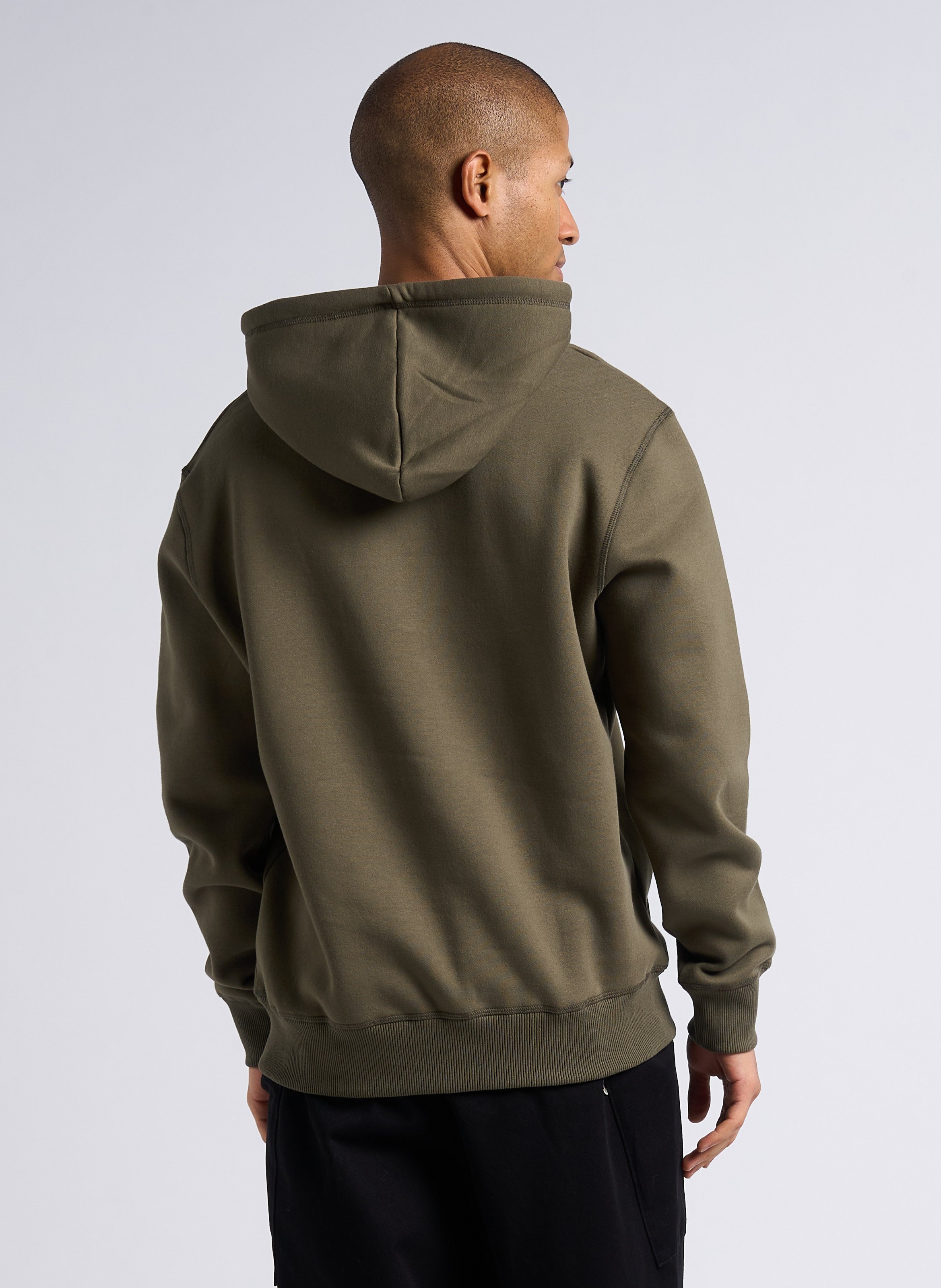 Sweat à capuche regular-fit brodé en coton mélangé SCHOTT Kaki