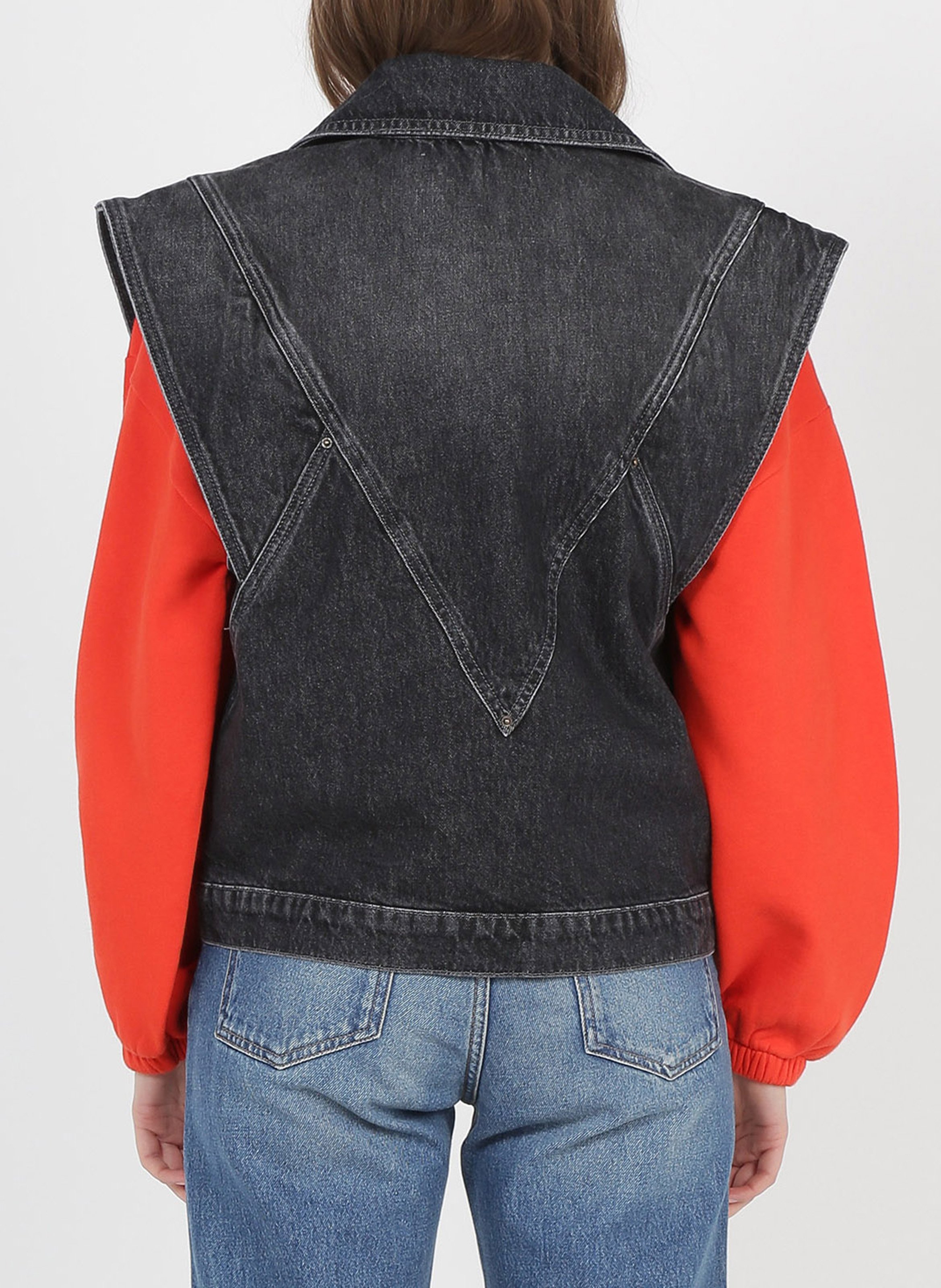 Sleeveless denim jacket Black