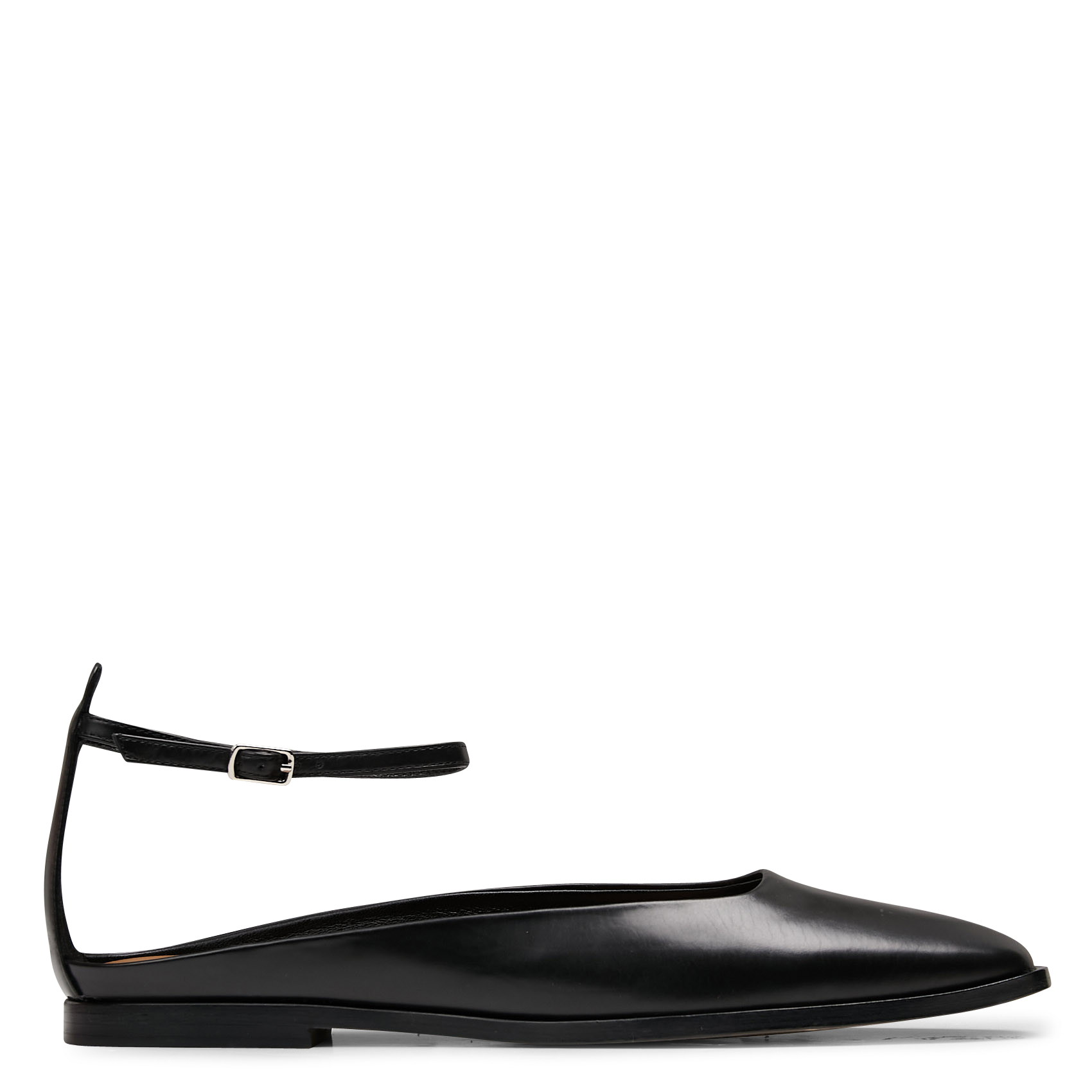 Sandales plates en cuir MI/MAI Noir