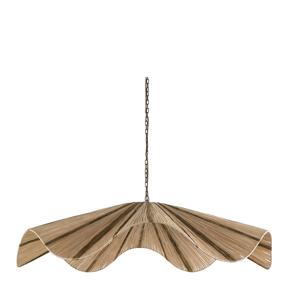 Raffia Aida Suspension - Gold and Natural - ø 110 x 21 cm BLANC D'IVOIRE Golden