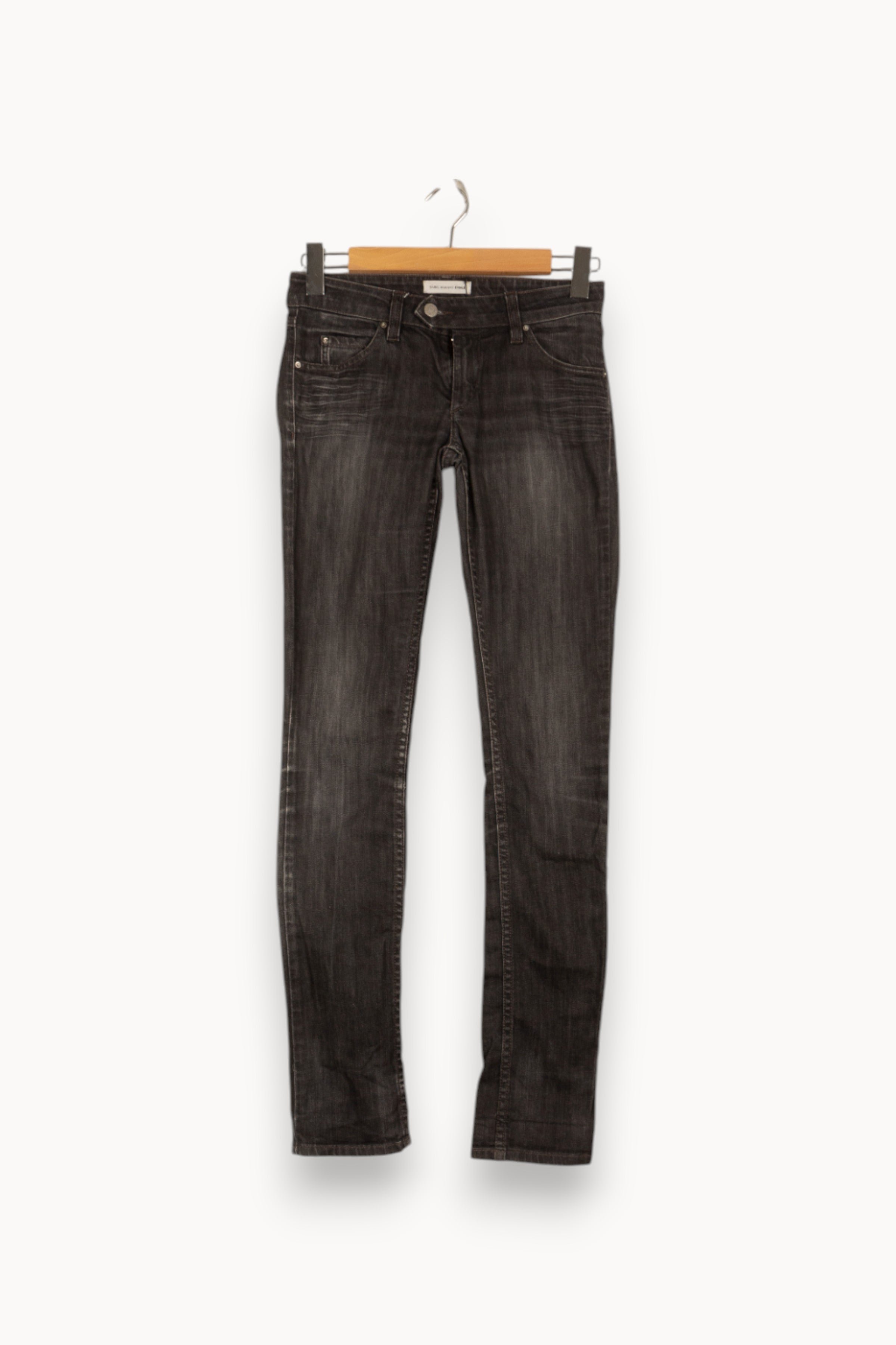 Cropped slim jeans with studs ISABEL MARANT ÉTOILE - SECONDE MAIN Grey
