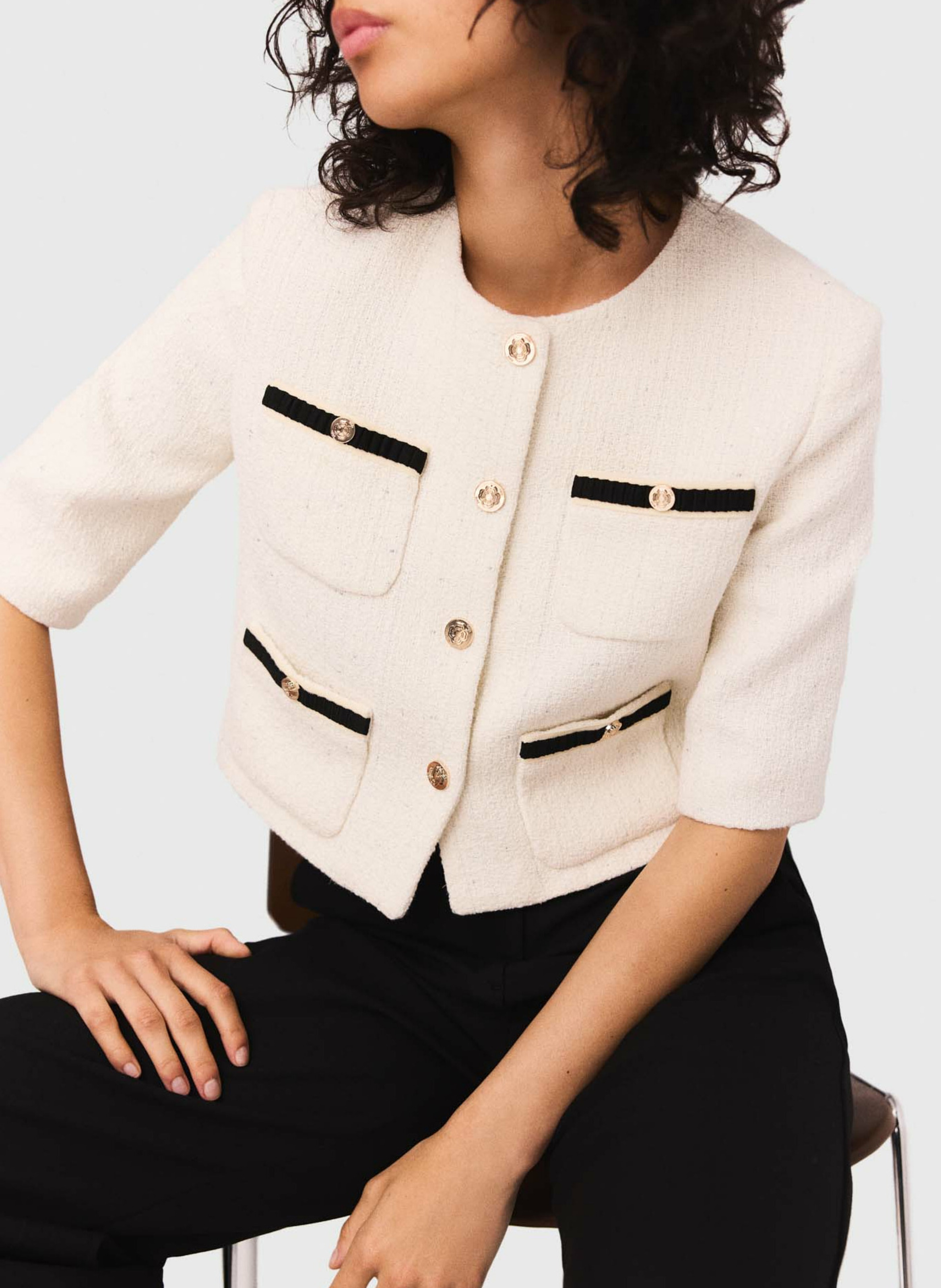 Straight cotton-blend jacket MAJE Beige