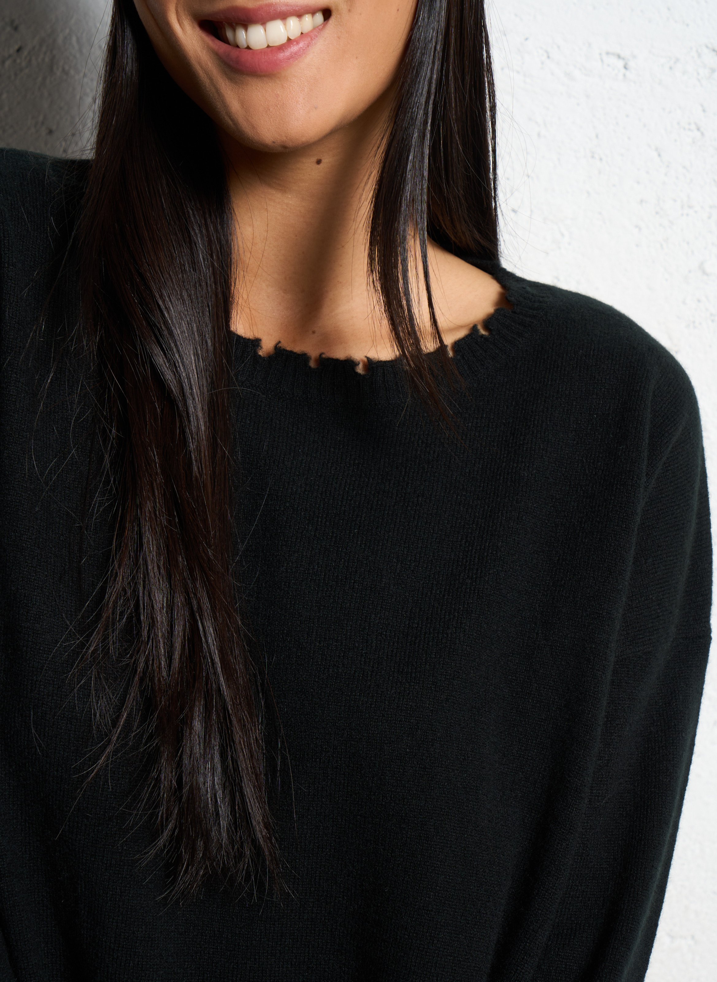 Pull oversize en cachemire maillé KUJTEN Noir