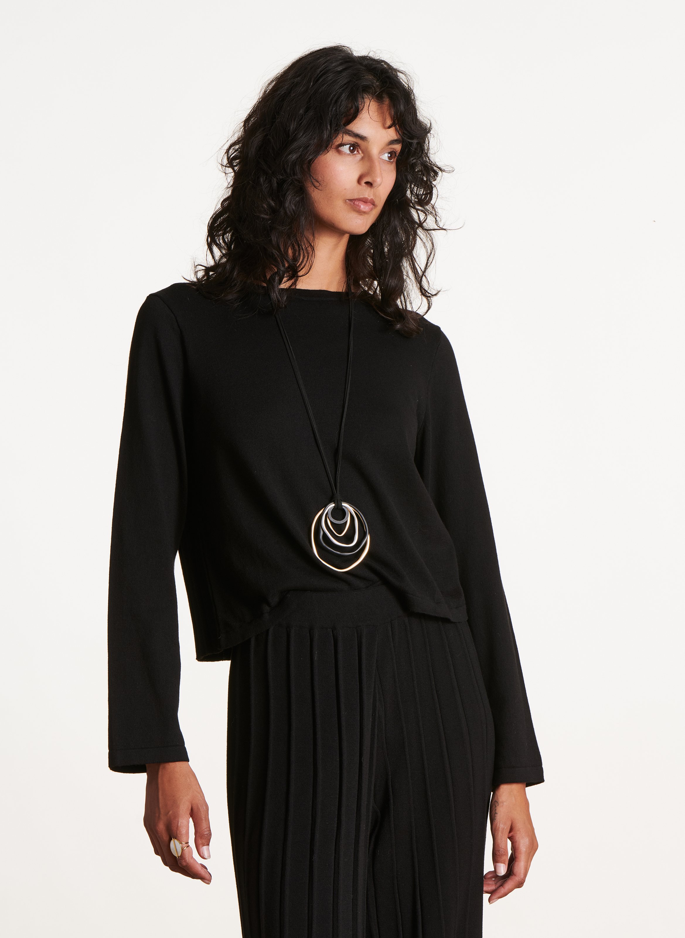 Oversize Pullover aus Baumwollmischung LA FEE MARABOUTEE Schwarz