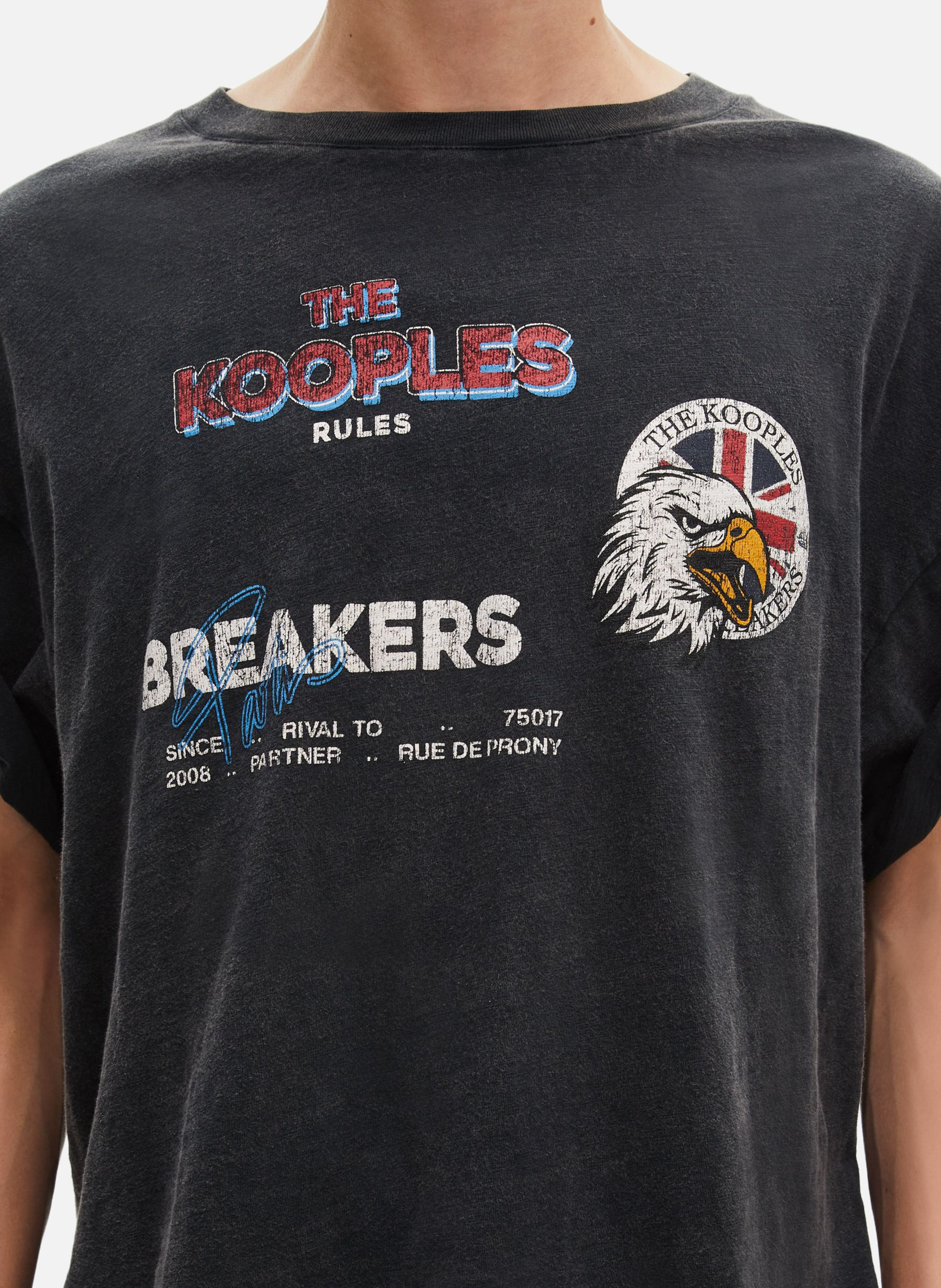 T-shirt with 'rules breakers' screen printing THE KOOPLES Black