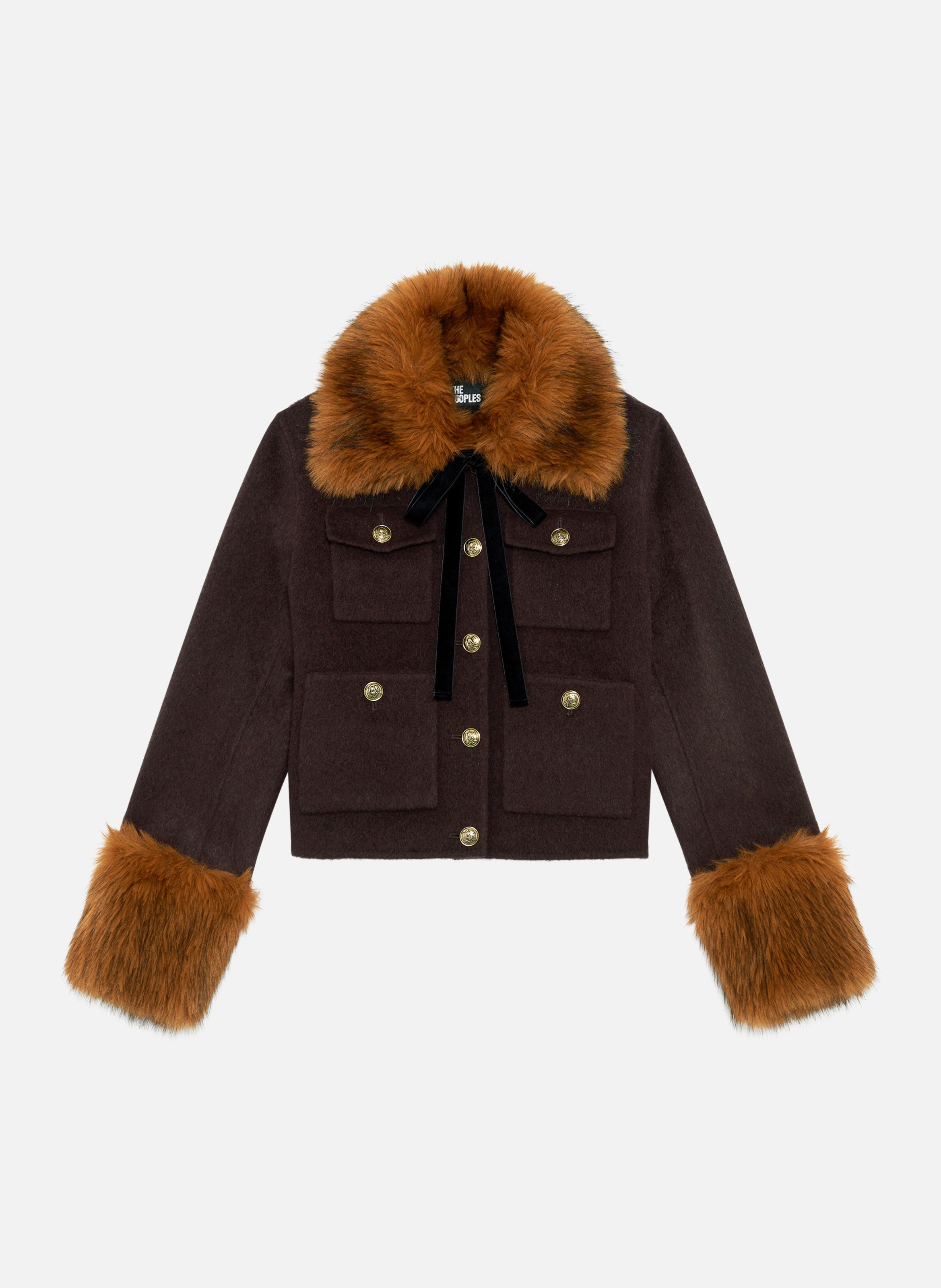 Blouson col sherpa THE KOOPLES Marron