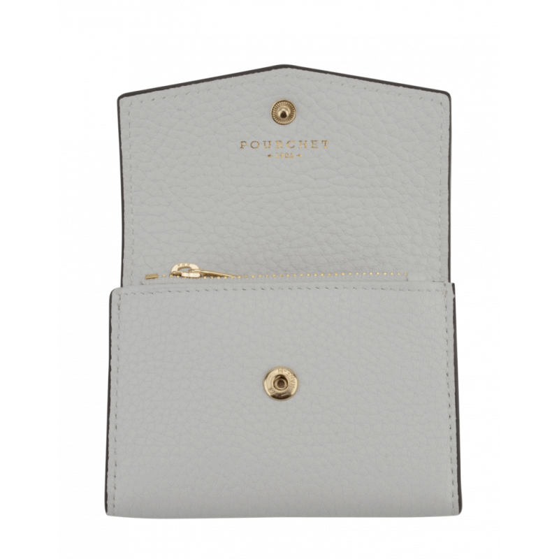 Leather coin purse POURCHET White