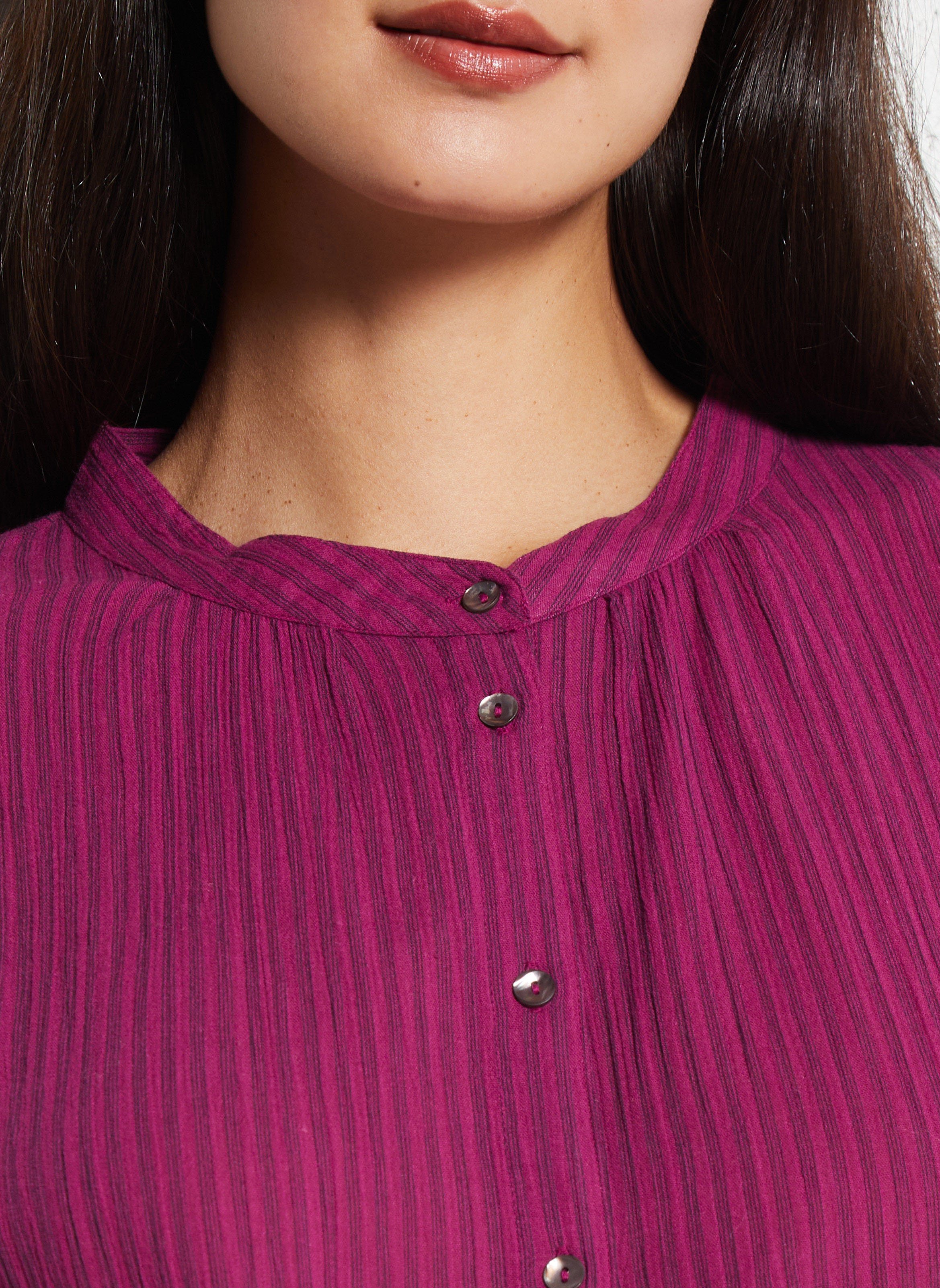 Chemise ample col mao en coton MAISON 123 Violet