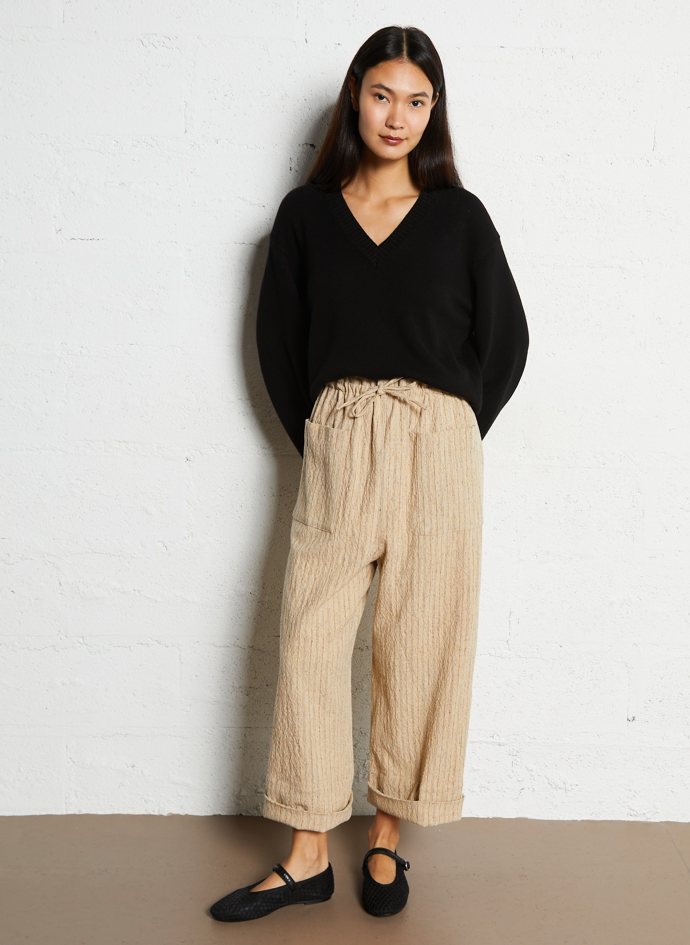 Straight-fit broek van wolmix HOD PARIS Beige