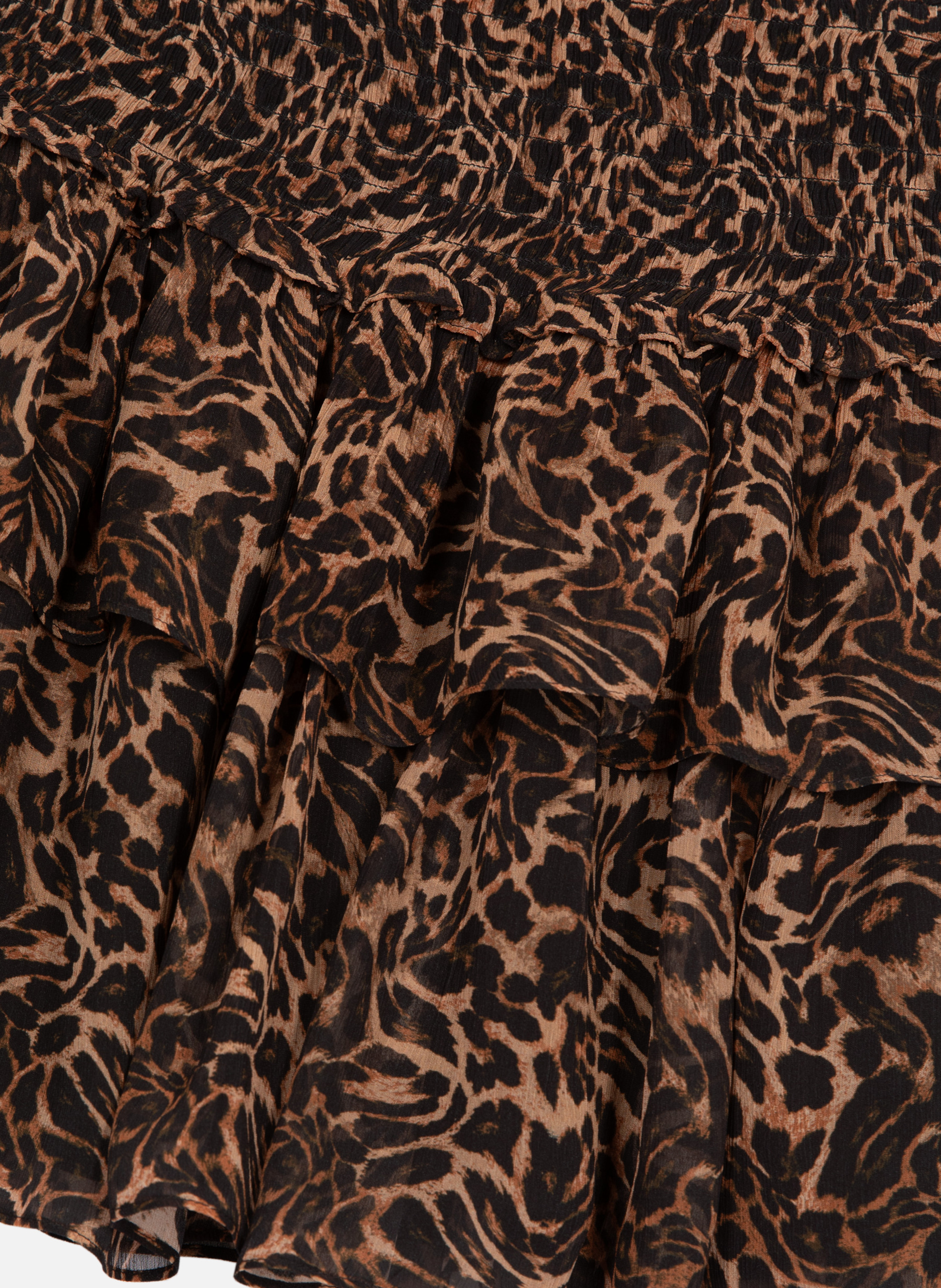 Short skirt with ruffled print THE KOOPLES Brown