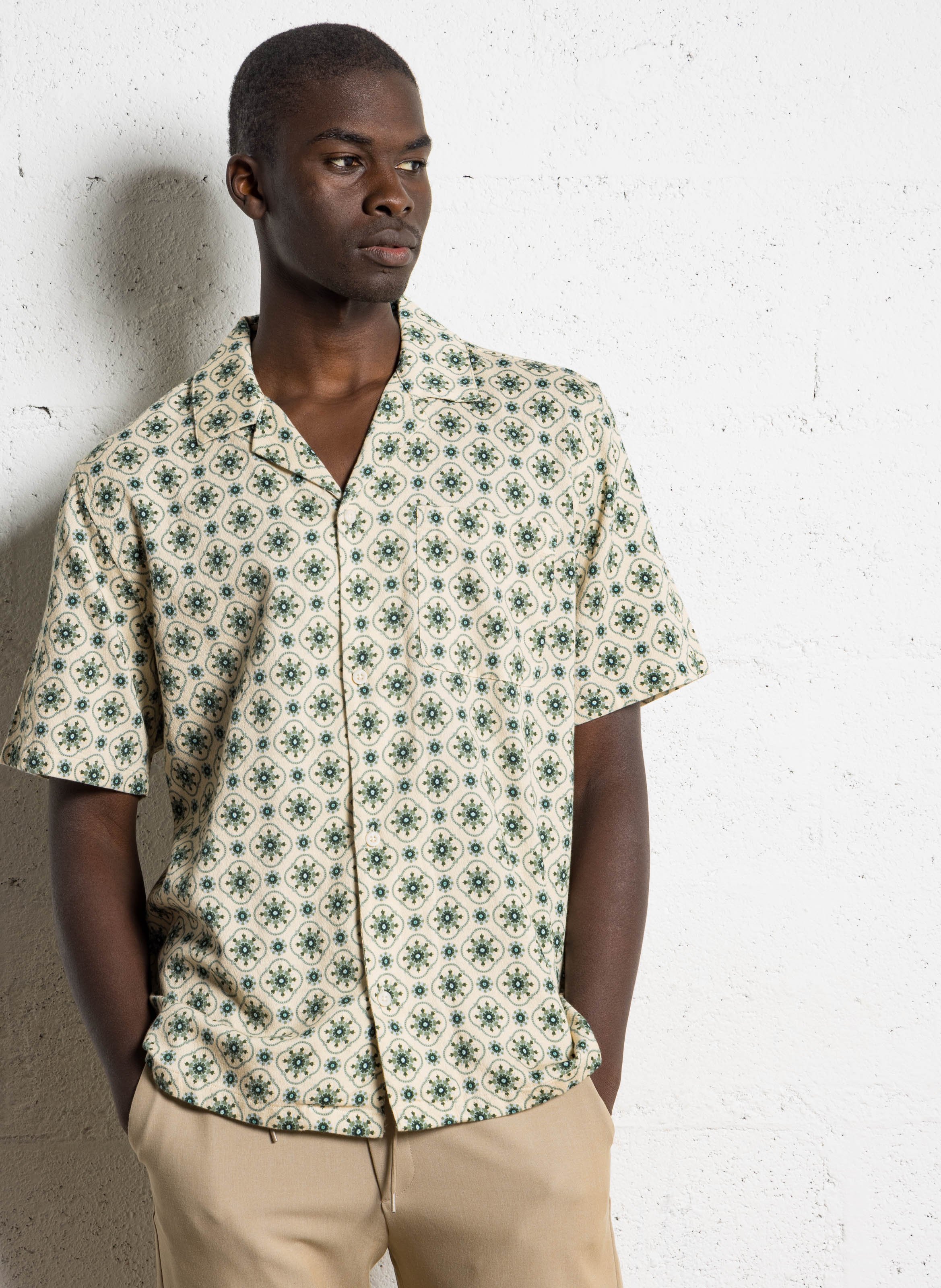 Organic cotton shirt with classic collar LES DEUX Beige