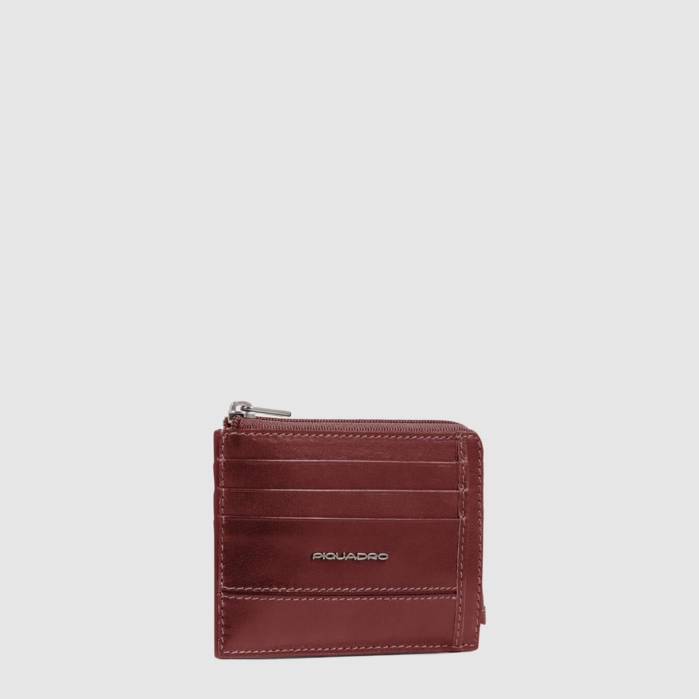 Zippered wallet with credit card slots, document holder, and RFID protection PIQUADRO Brown