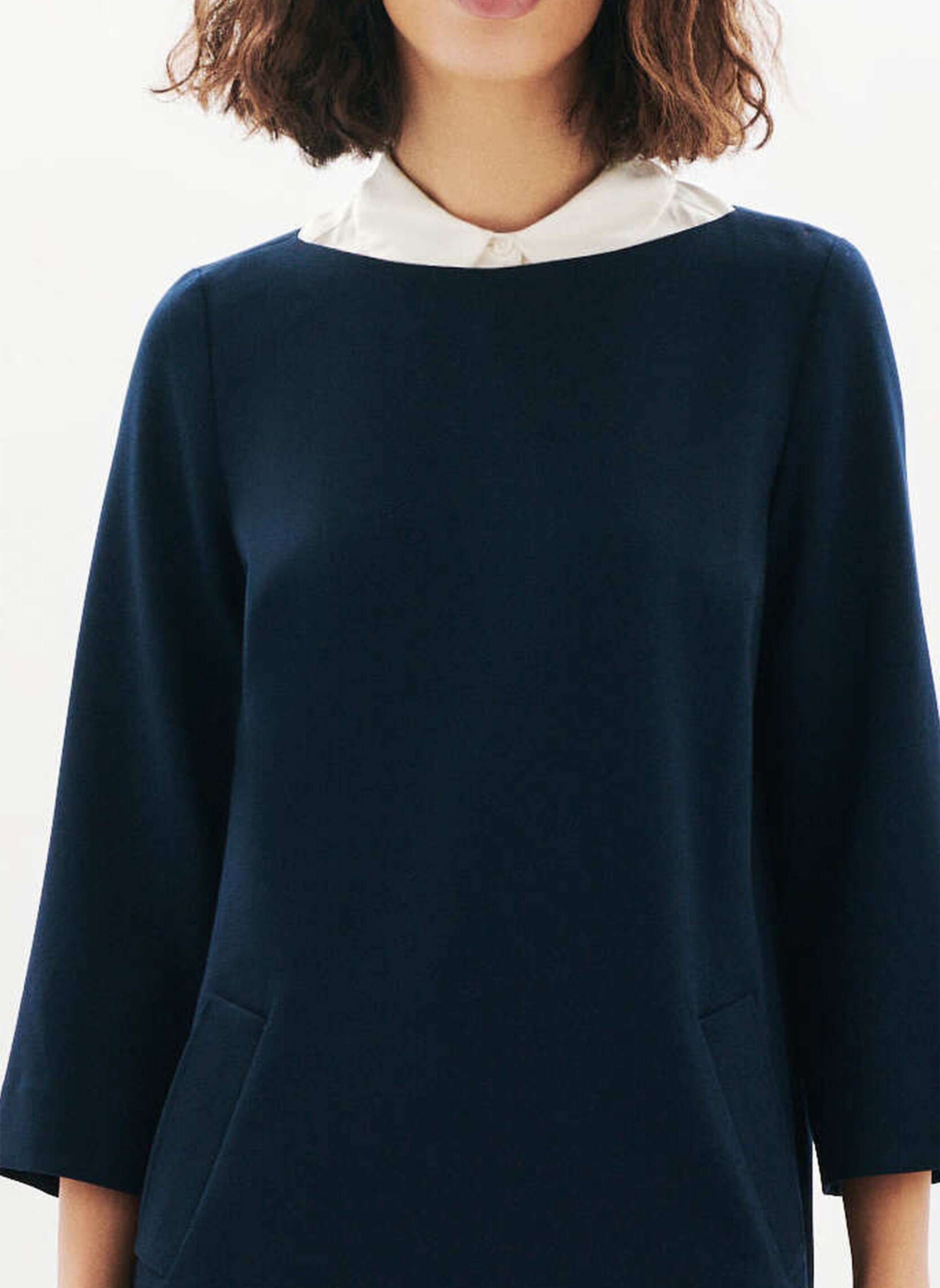 Short boat-neck dress CAROLL Blue