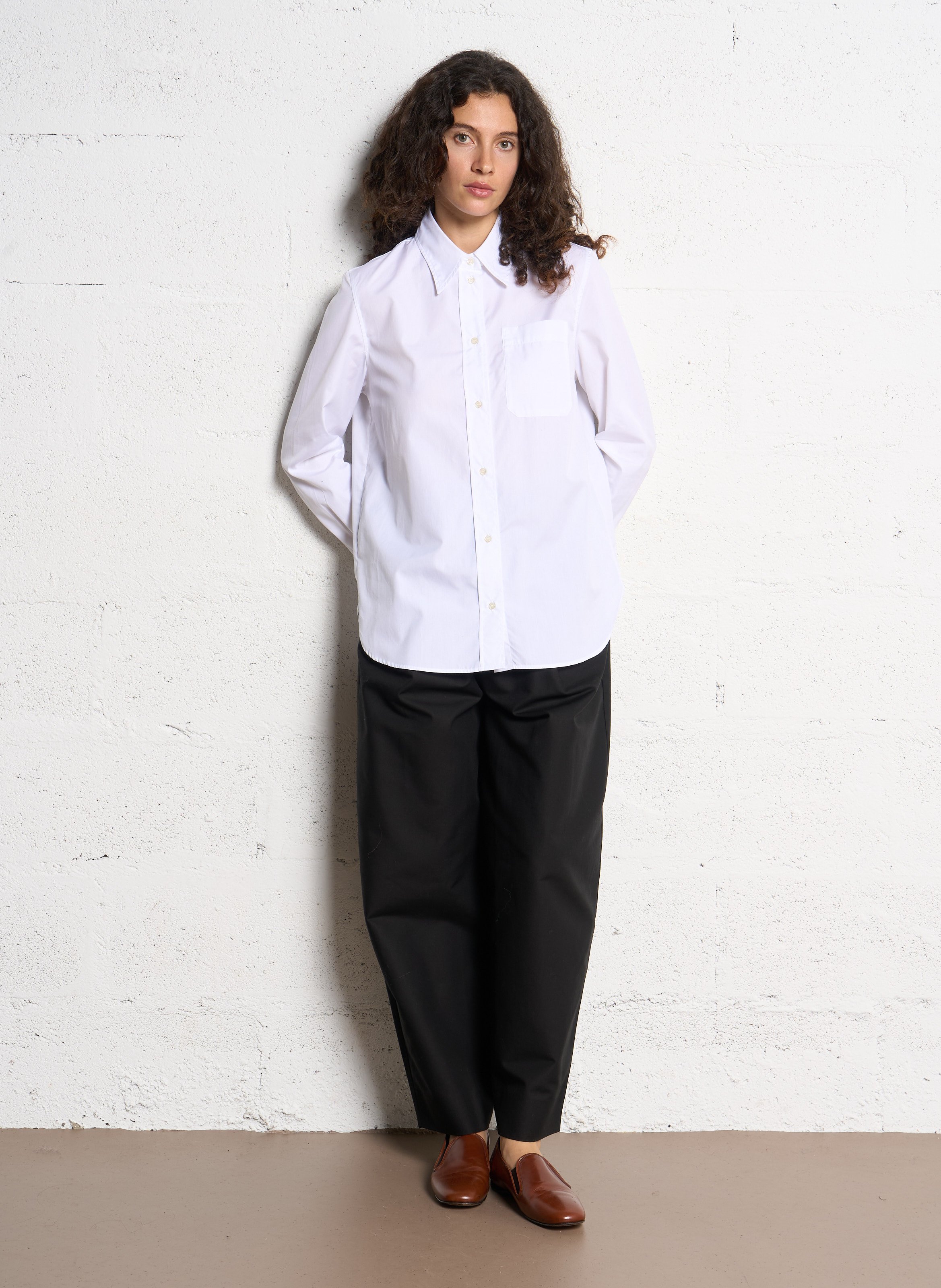 Bio-Baumwollbluse mit klassischem Kragen SOEUR Weiss