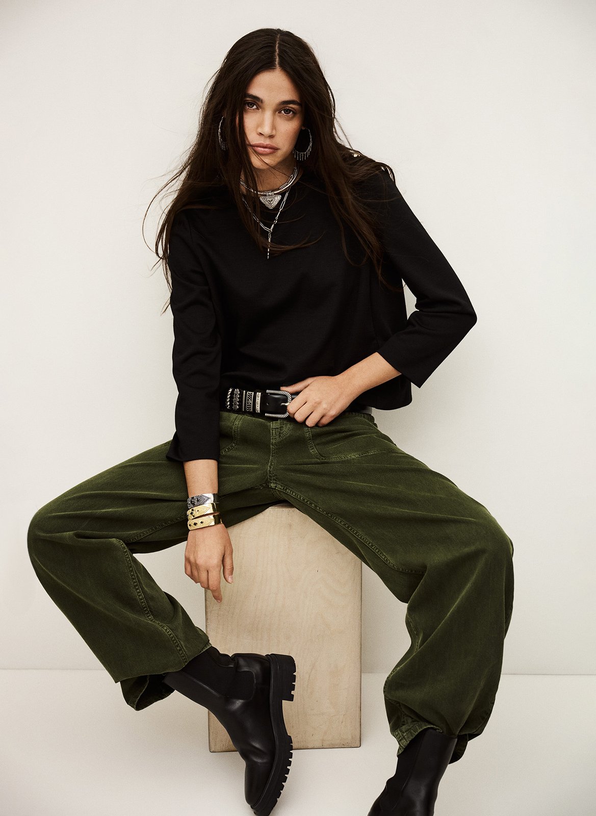 Printed viscose top BA&SH Black