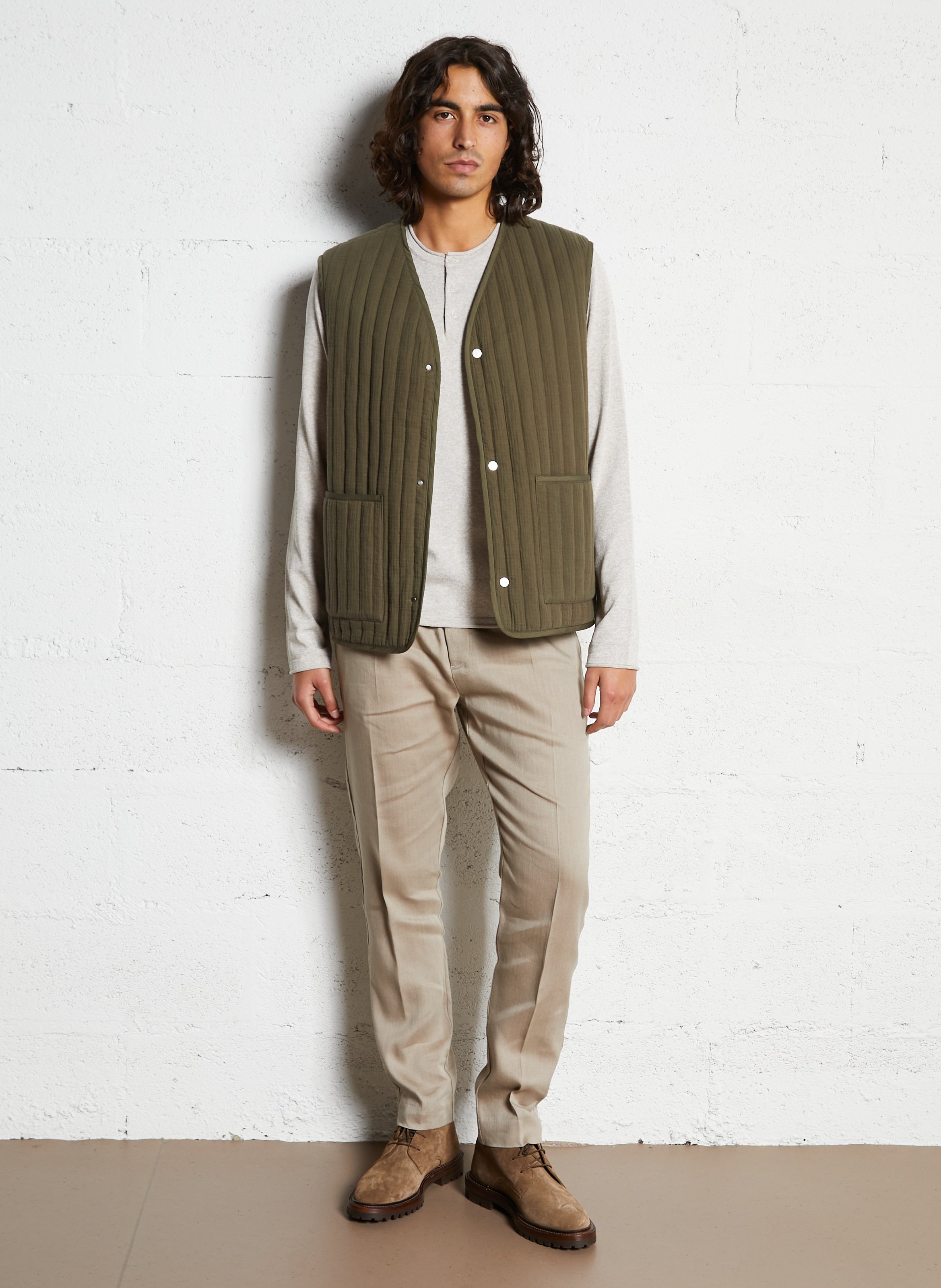 Gerader Pullover mit meliertem Stehkragen IKKS Beige