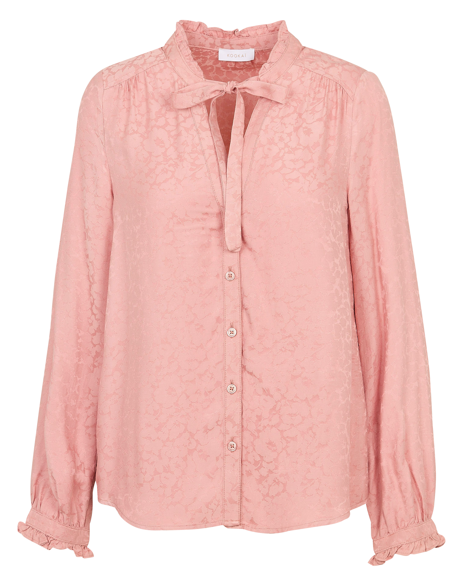 Classic-collar shirt with ribbon tie KOOKAI Pink