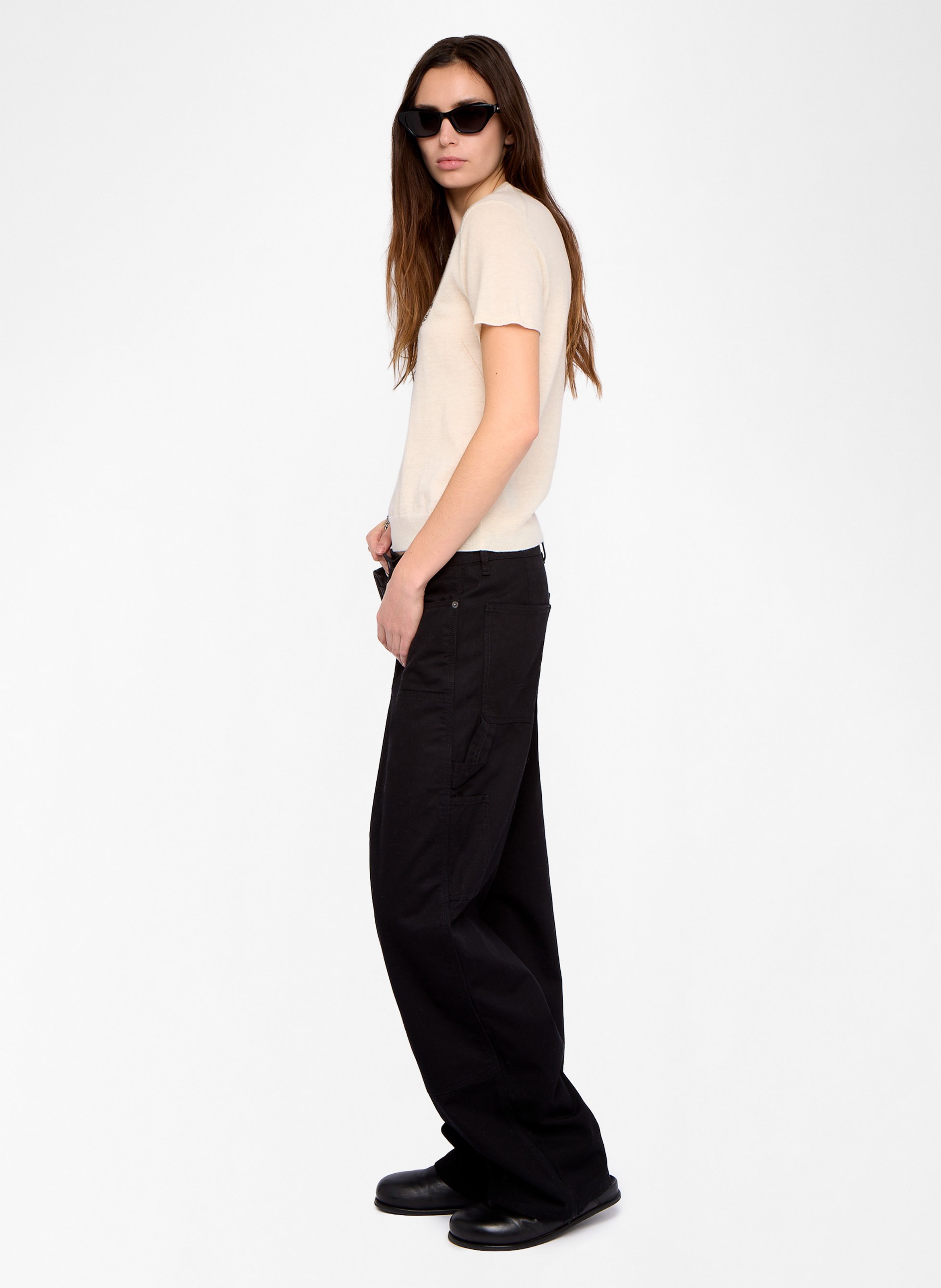 Straight round neck cashmere t-shirt ZADIG&VOLTAIRE White