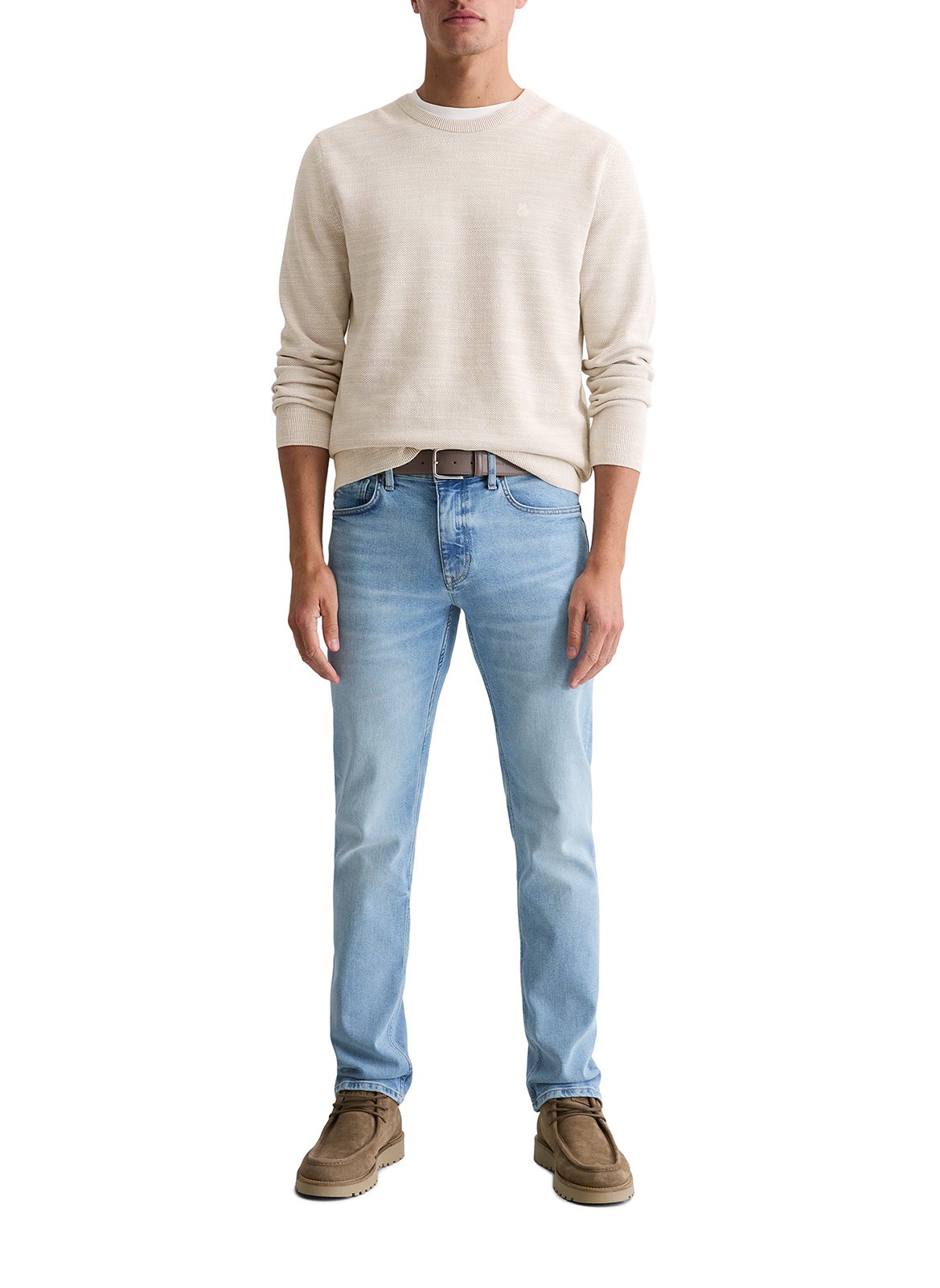 Pull col rond en coton MARC O'POLO Blanc