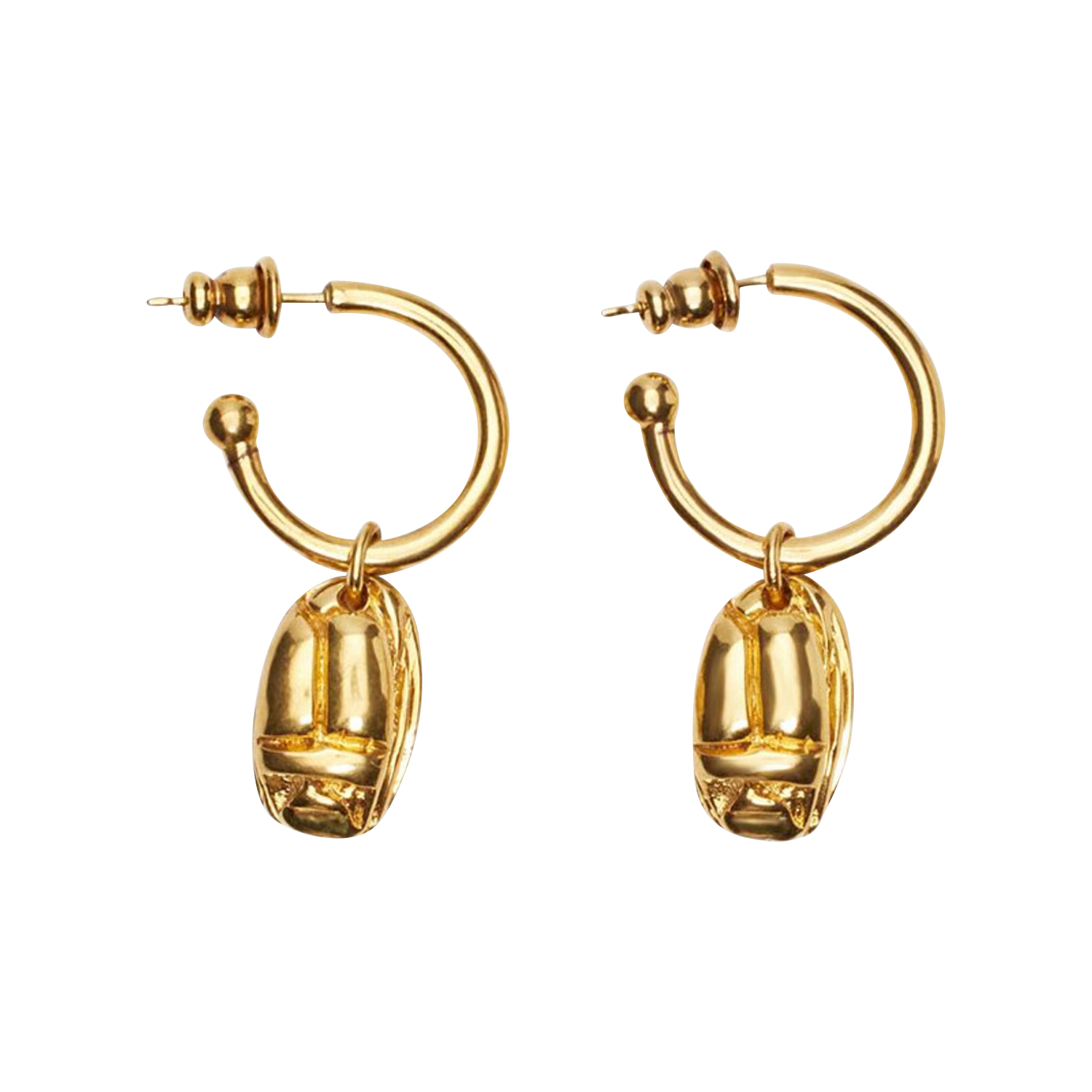 Earrings with sculpted pendant hoops VANESSA BRUNO Golden