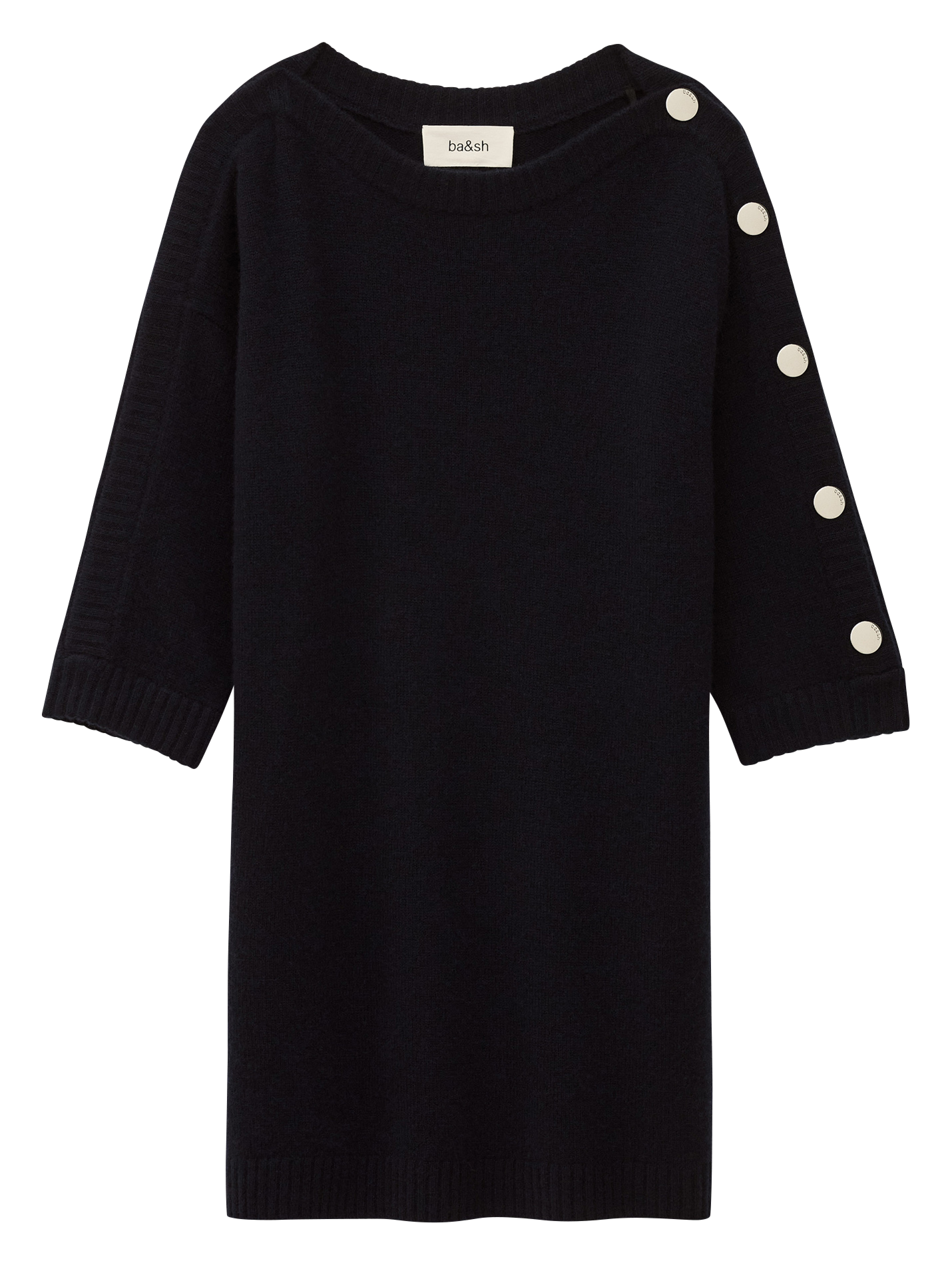 Robe courte col rond en cachemire BA&SH Bleu