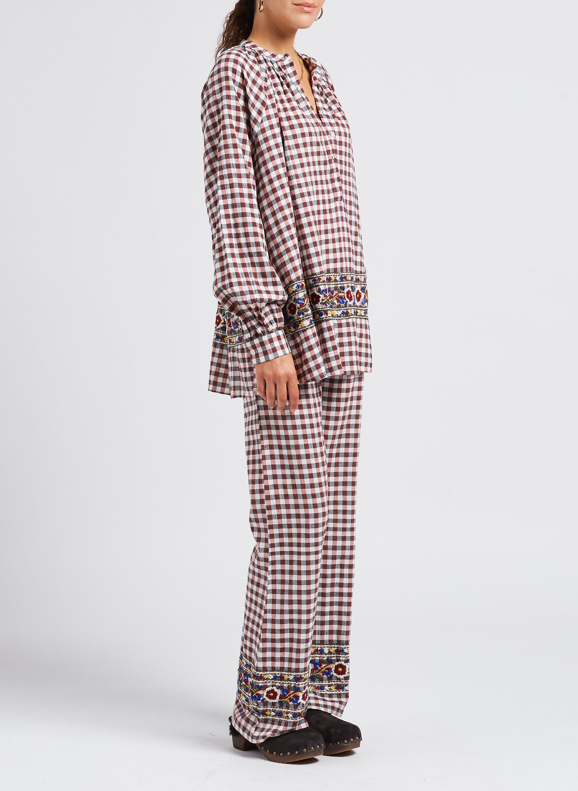 Bedruckte Baumwollhose V DE VINSTER Braun