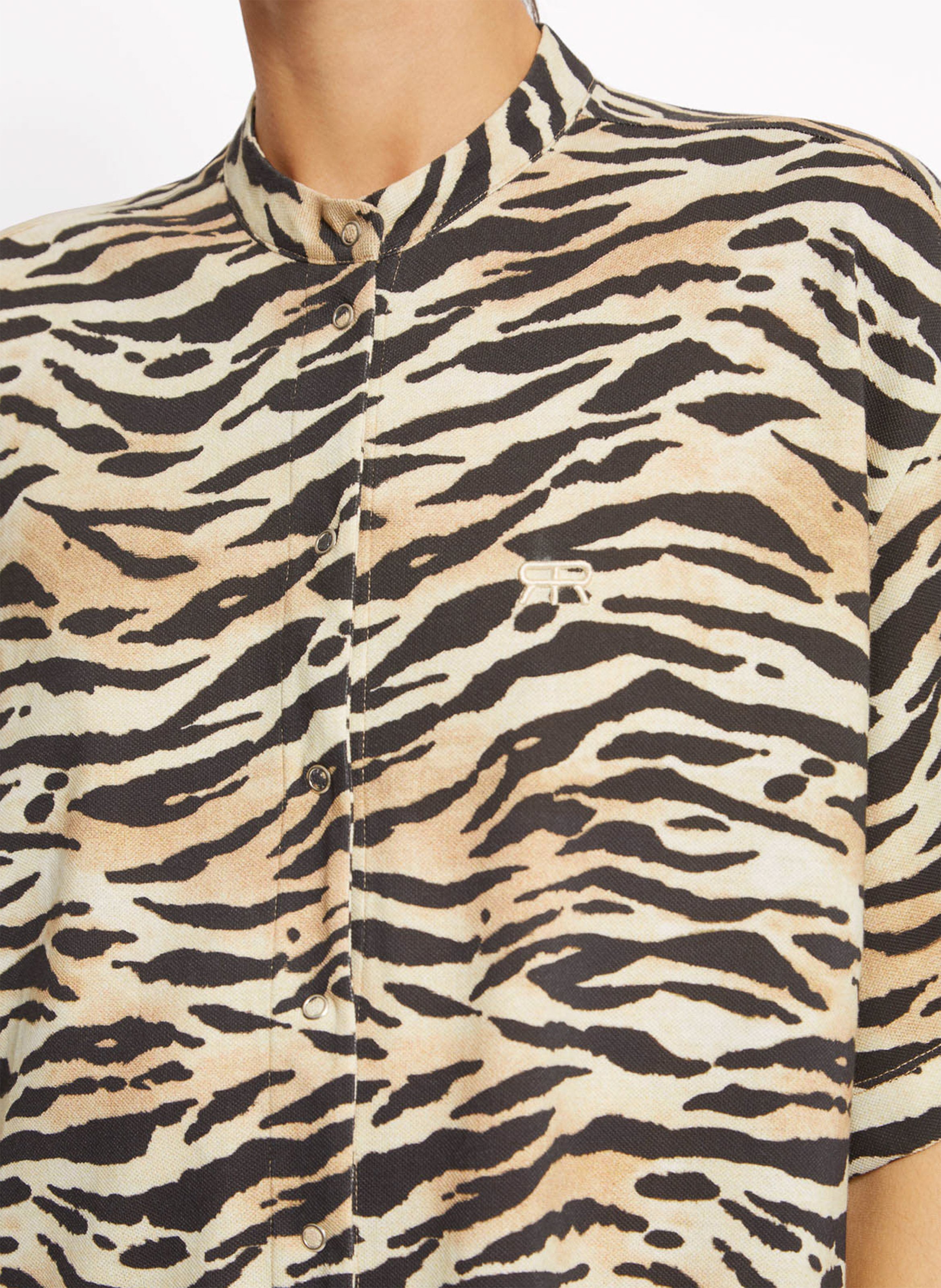 Robe courte col rond en coton ROSEANNA Vert