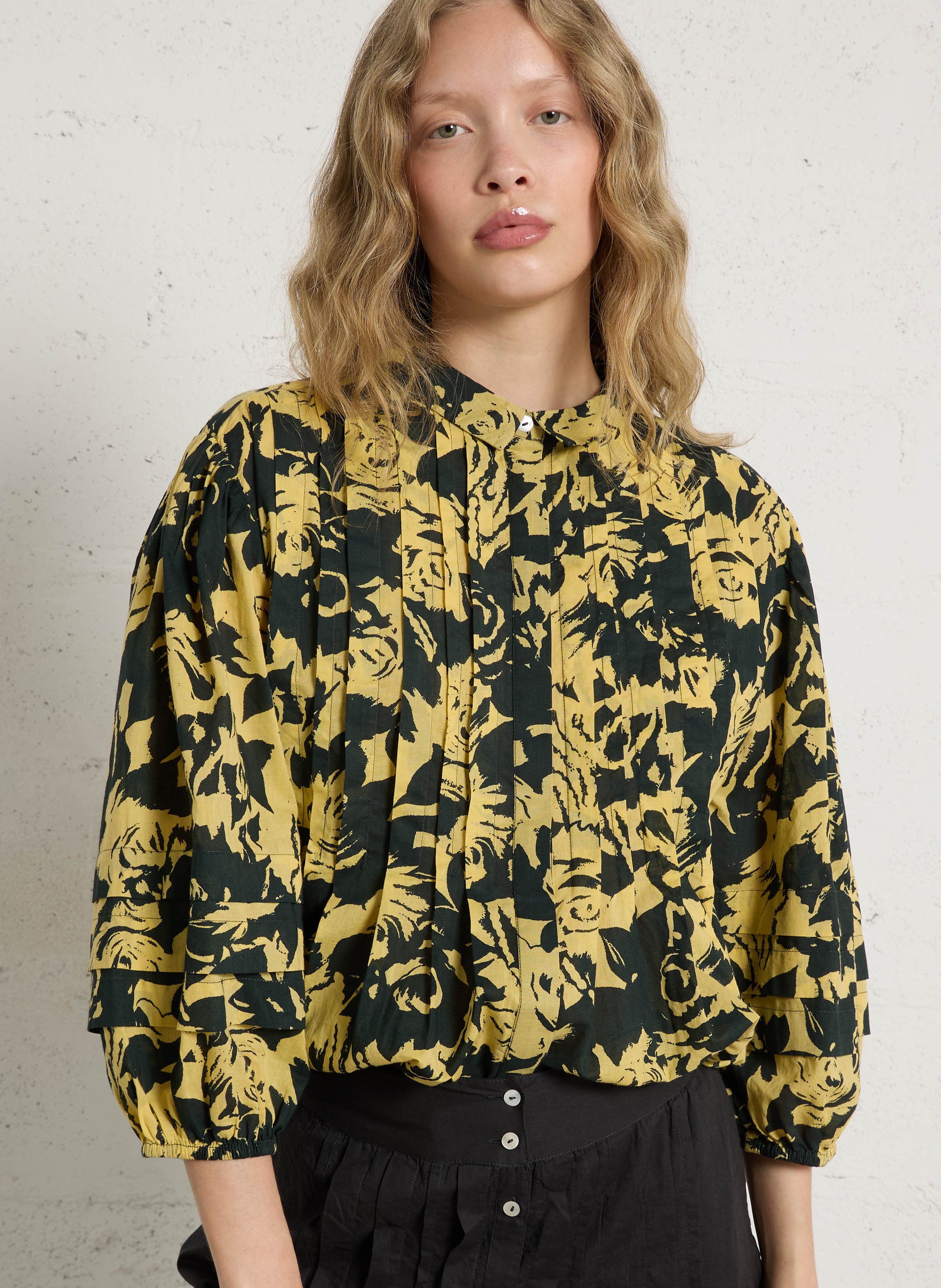 Weite Bluse aus Bio-Baumwolle mit klassischem Kragen LEON & HARPER