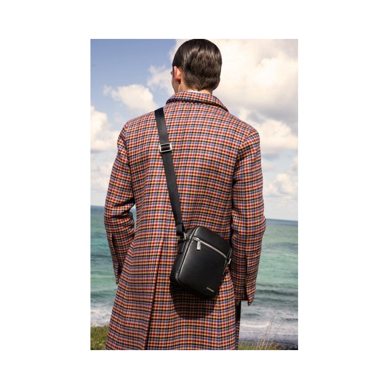 Crossbody bag in cowhide leather POURCHET Black