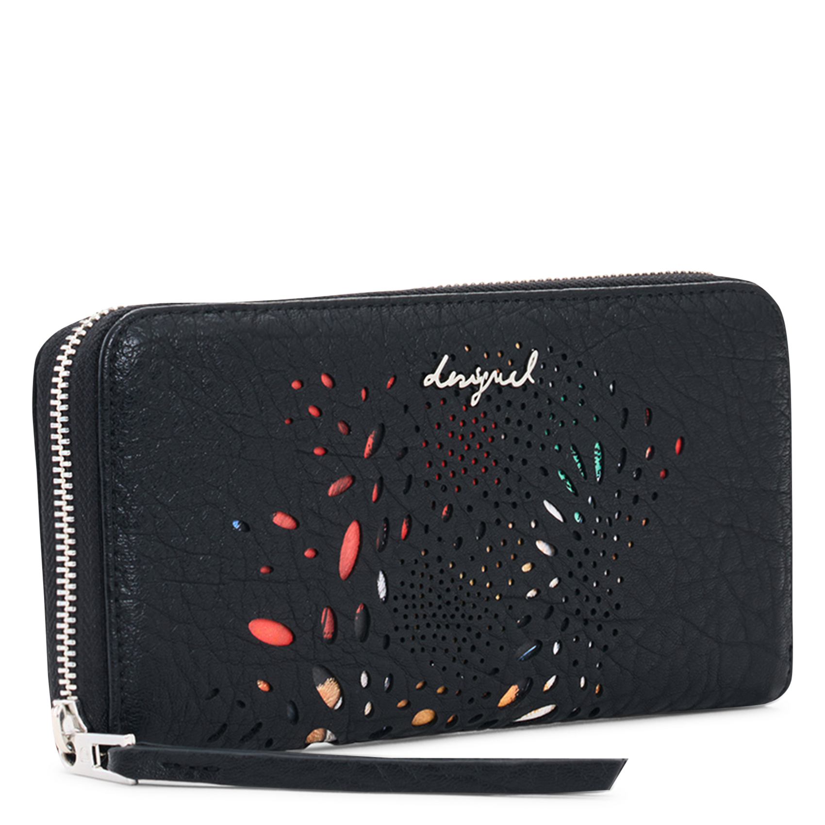 Porte-monnaie zippé à motifs DESIGUAL Noir