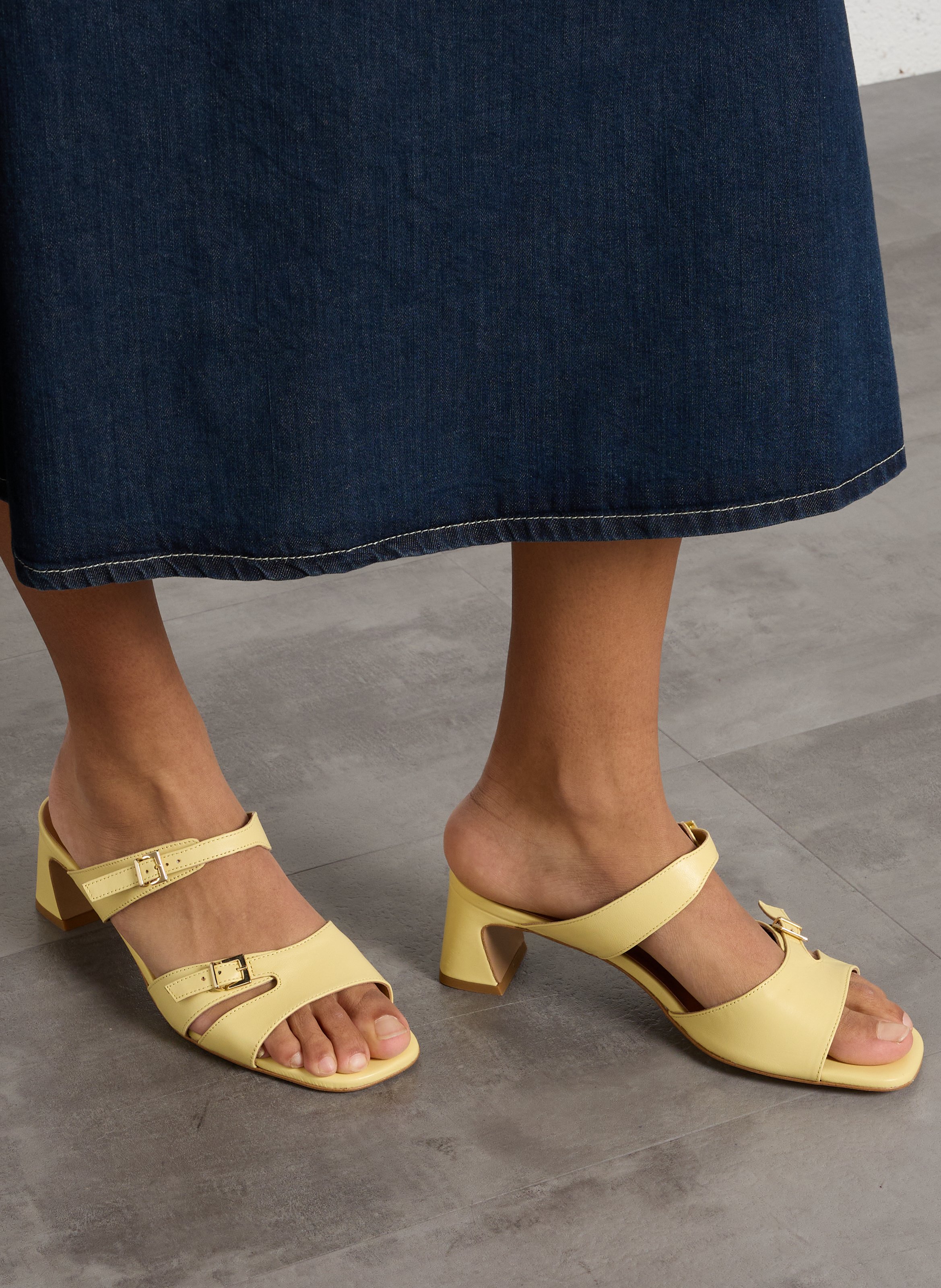 Caflo - Hohe Wildledersandalen MELLOW YELLOW Gelb