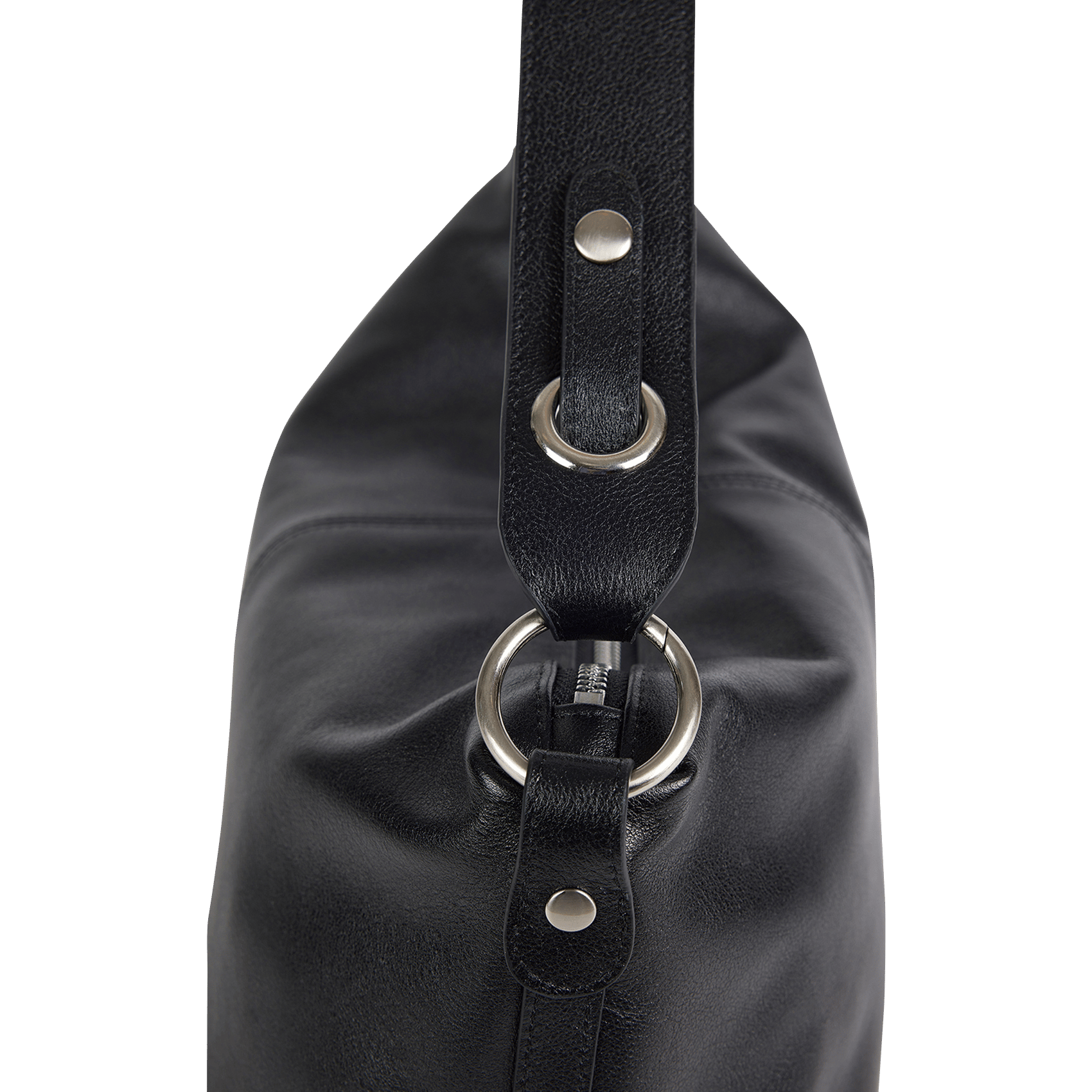 Schultertasche aus Leder NAT & NIN Schwarz
