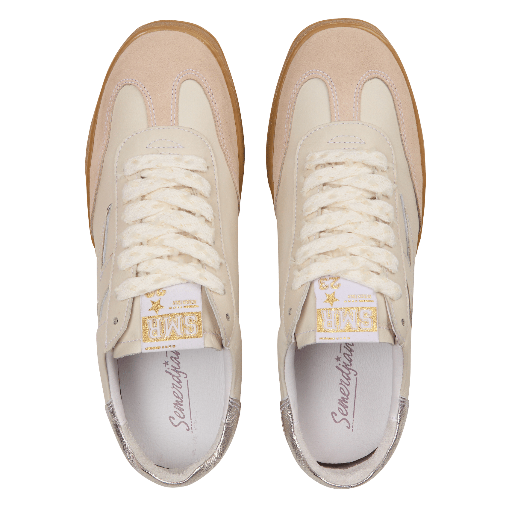Baskets basses en cuir mélangé SEMERDJIAN - SMR Beige