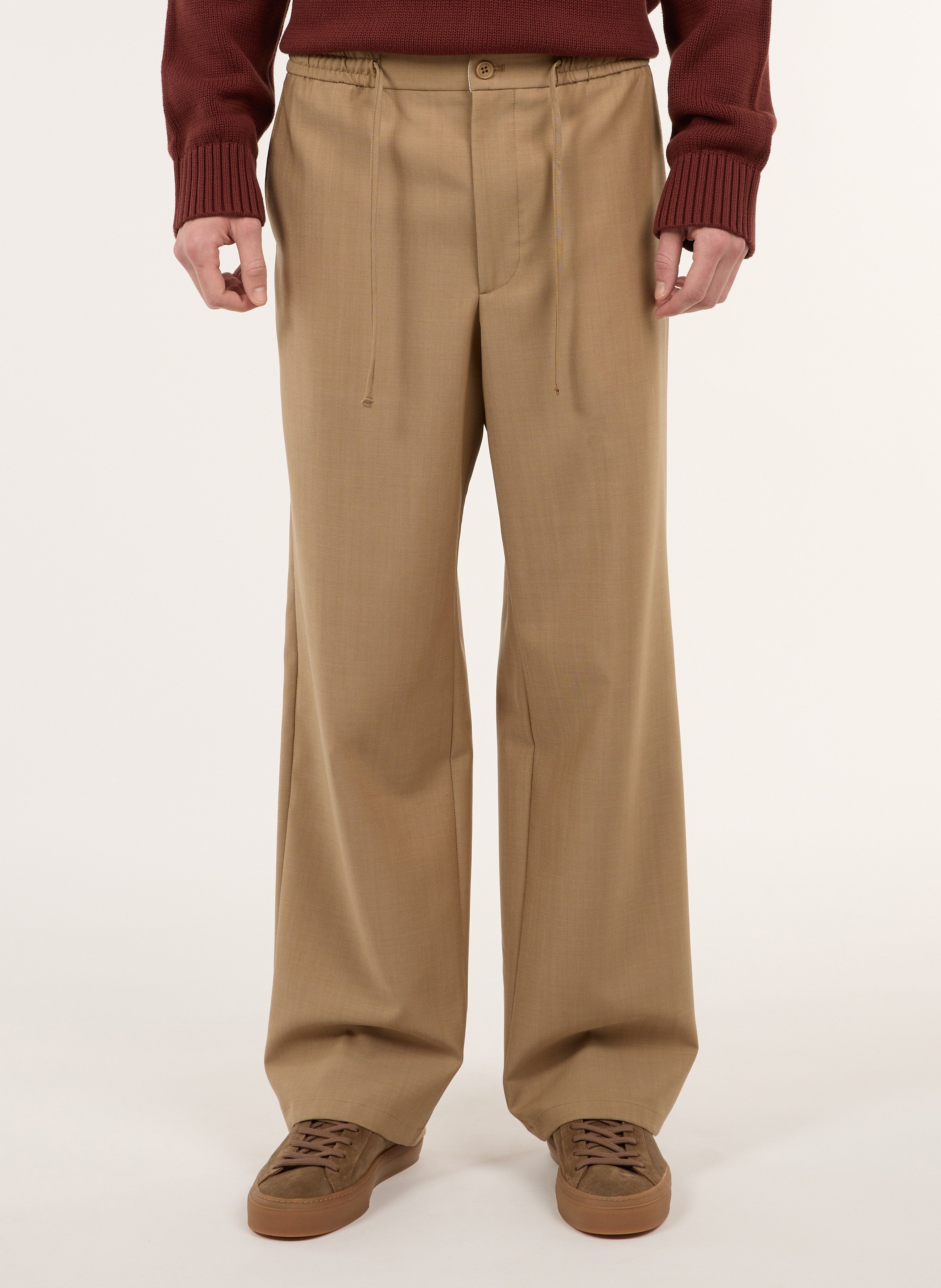Bandol - Gerade geschnittene Wollhose SAISON 1865 Beige