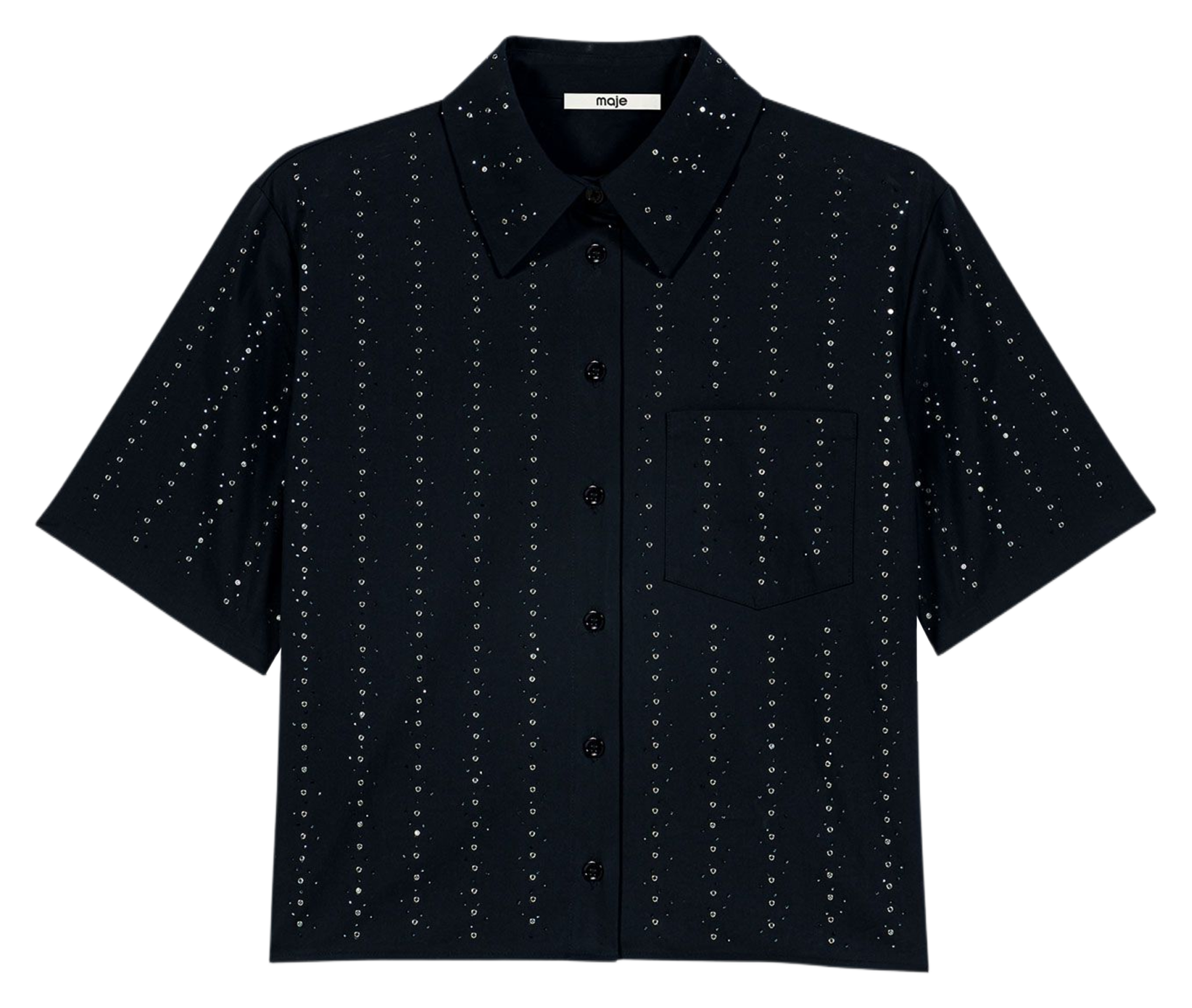 Rechte blouse met strass MAJE Blauw