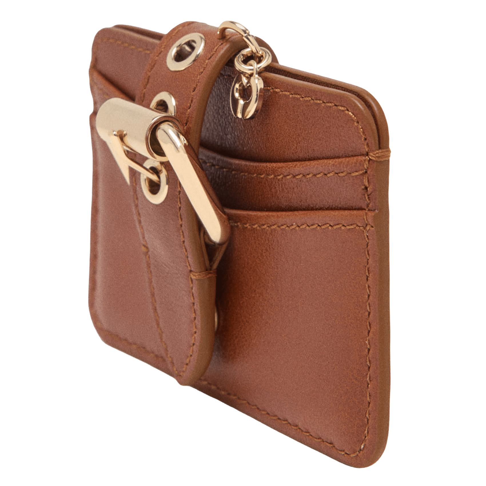 Porte-cartes en cuir MAJE Marron