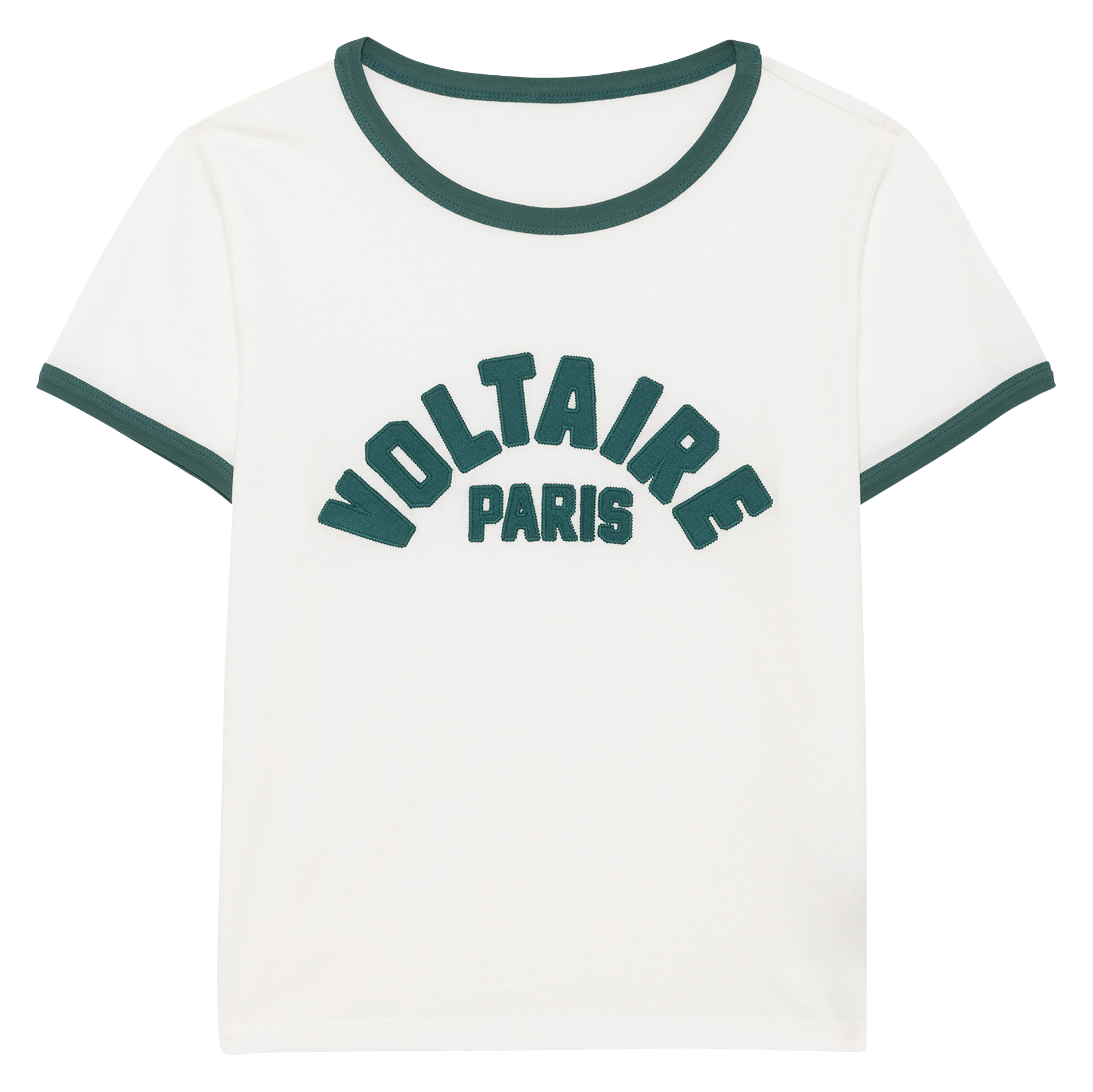 Gerades T-Shirt aus Baumwolle, bestickt | Weiss ZADIG&VOLTAIRE Damen