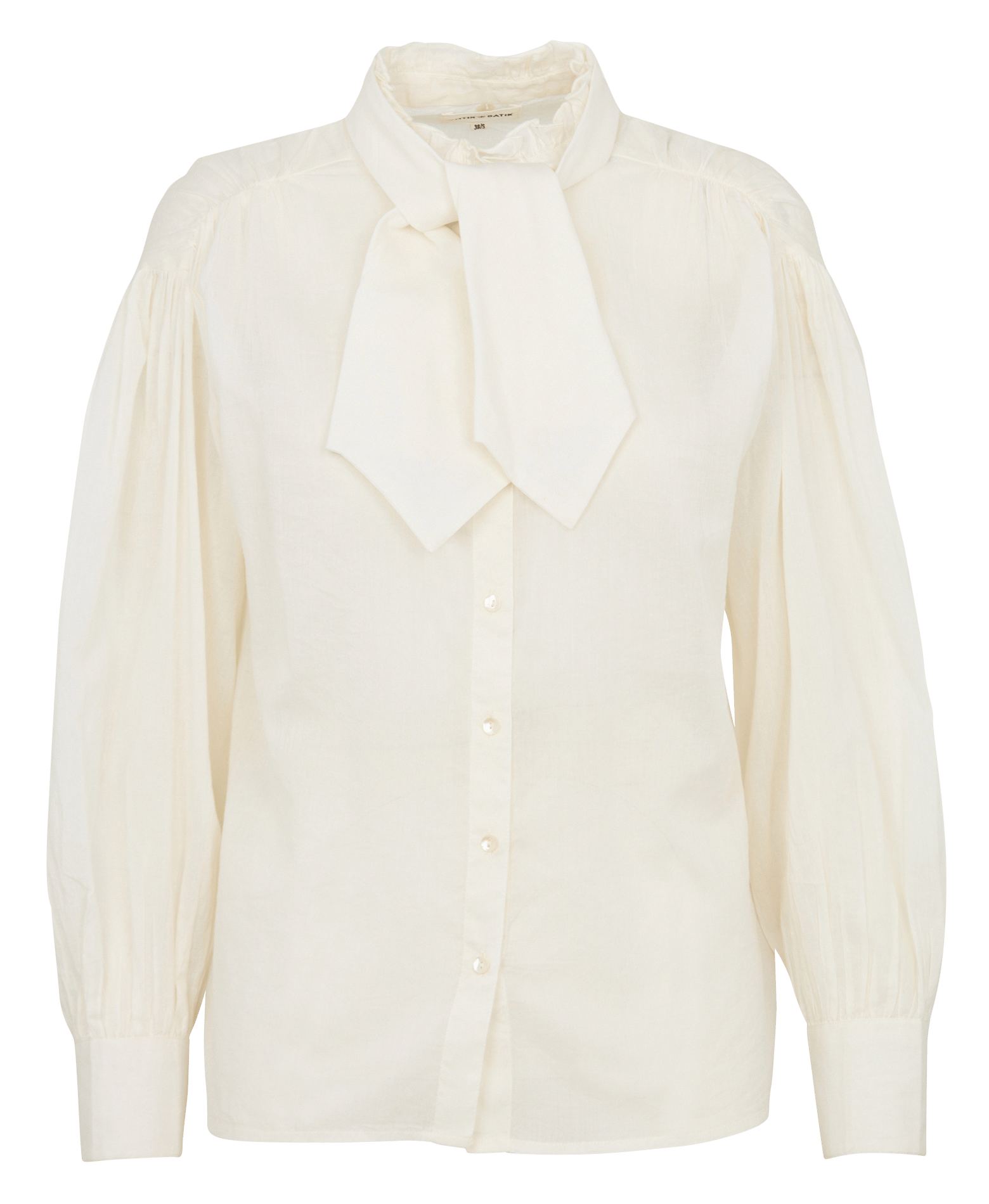 Blouse ample col lavallière en coton ANTIK BATIK Blanc