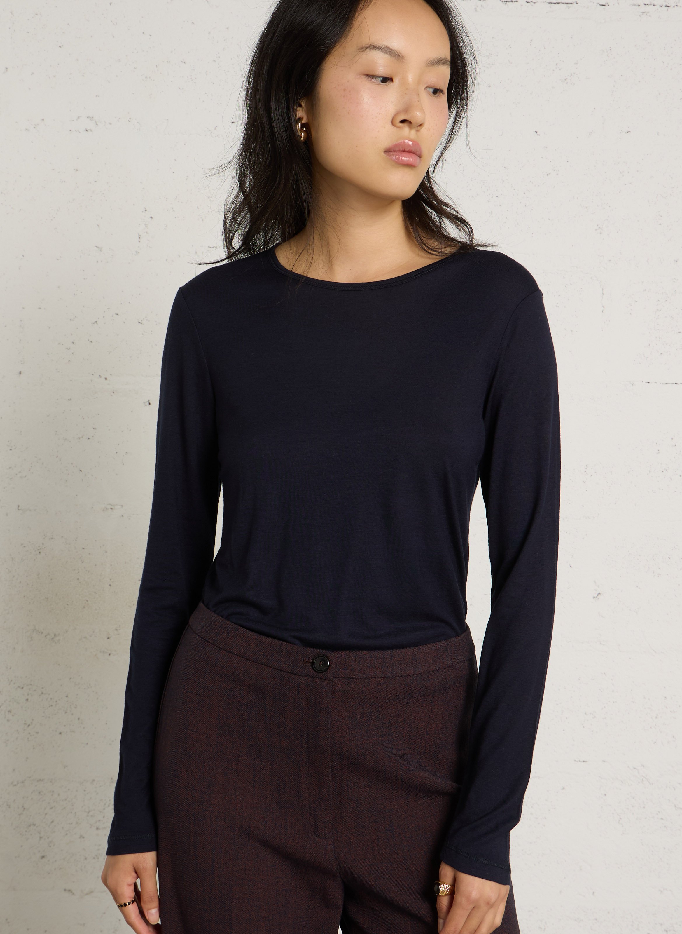 Langarmshirt mit Rundhalsausschnitt NICE THINGS