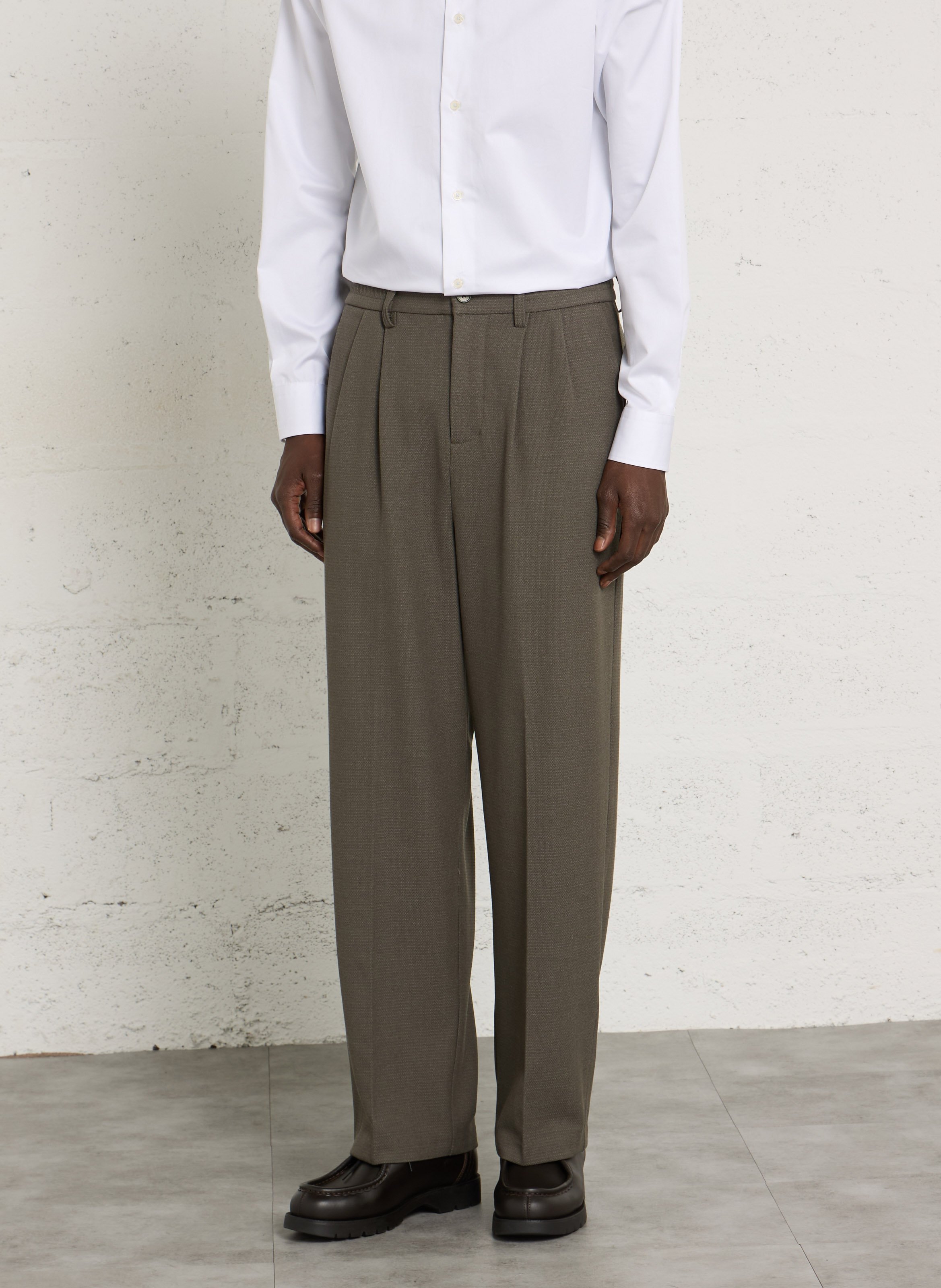 Textured wide-leg pants CASUAL FRIDAY Black