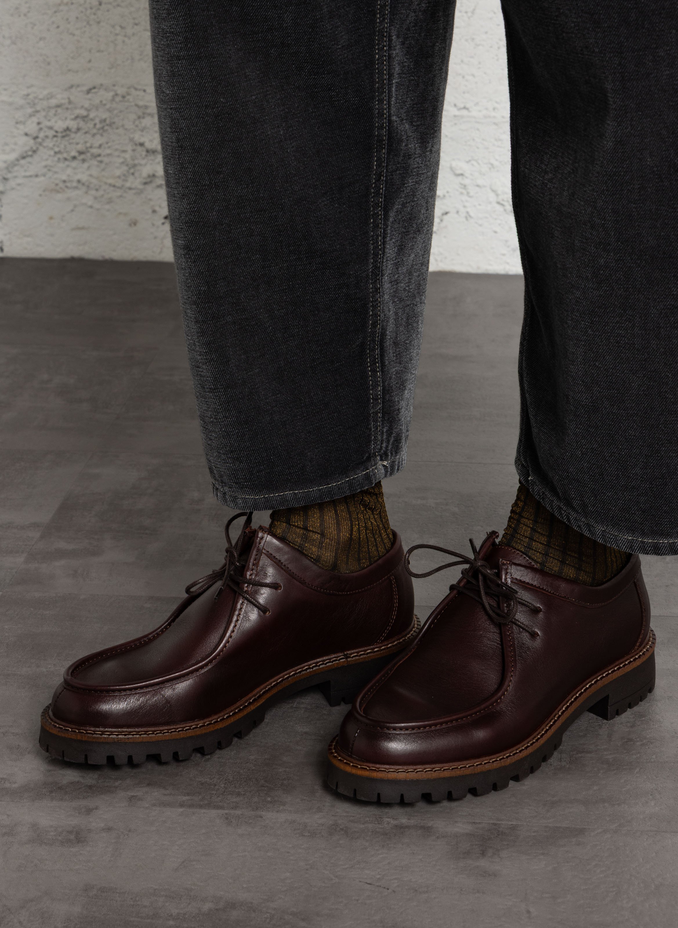 Derbies à lacets en cuir BOCAGE Marron