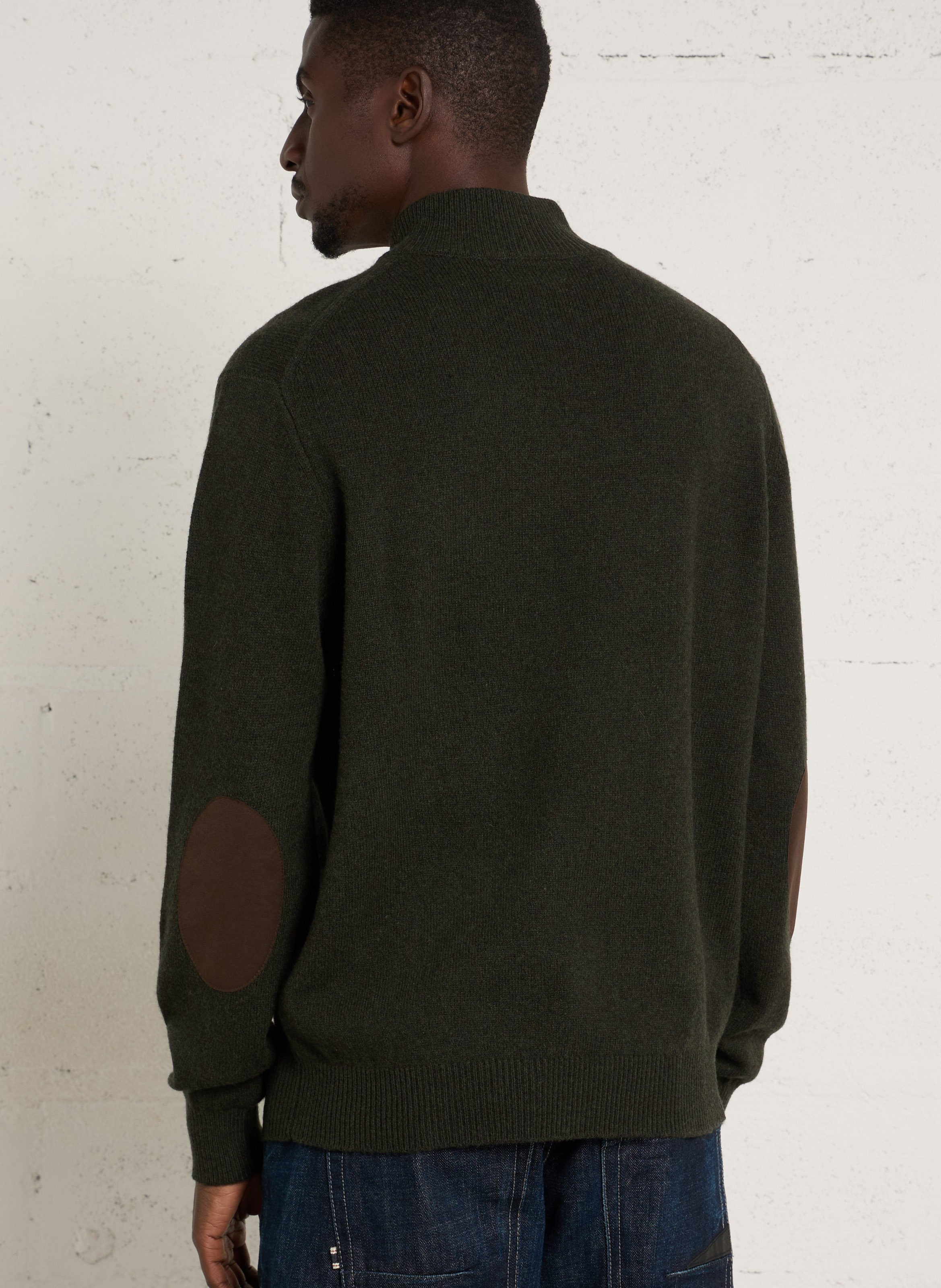 Pull droit col camionneur en laine HACKETT Vert