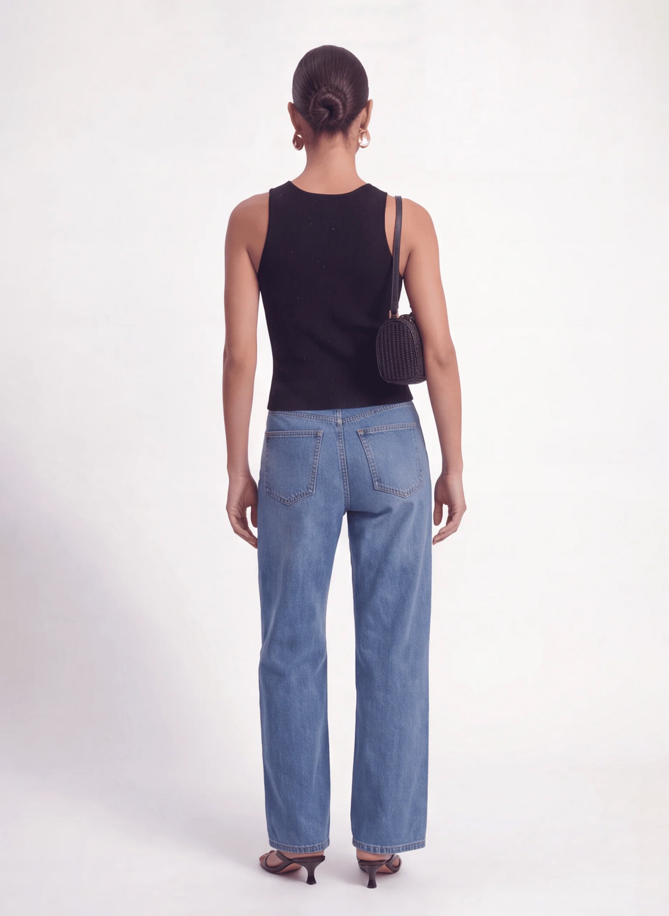 Tanktop met ronde hals en strasssteentjes KOOKAI Zwart