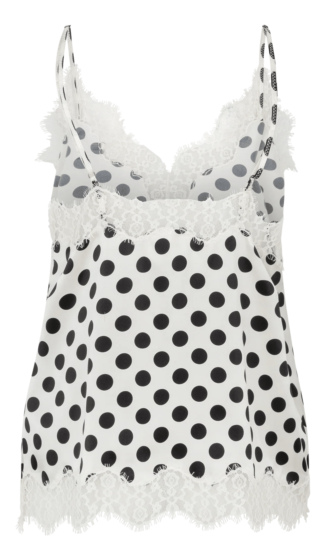 Polka-dot silk V-neck camisole LOVE STORIES White