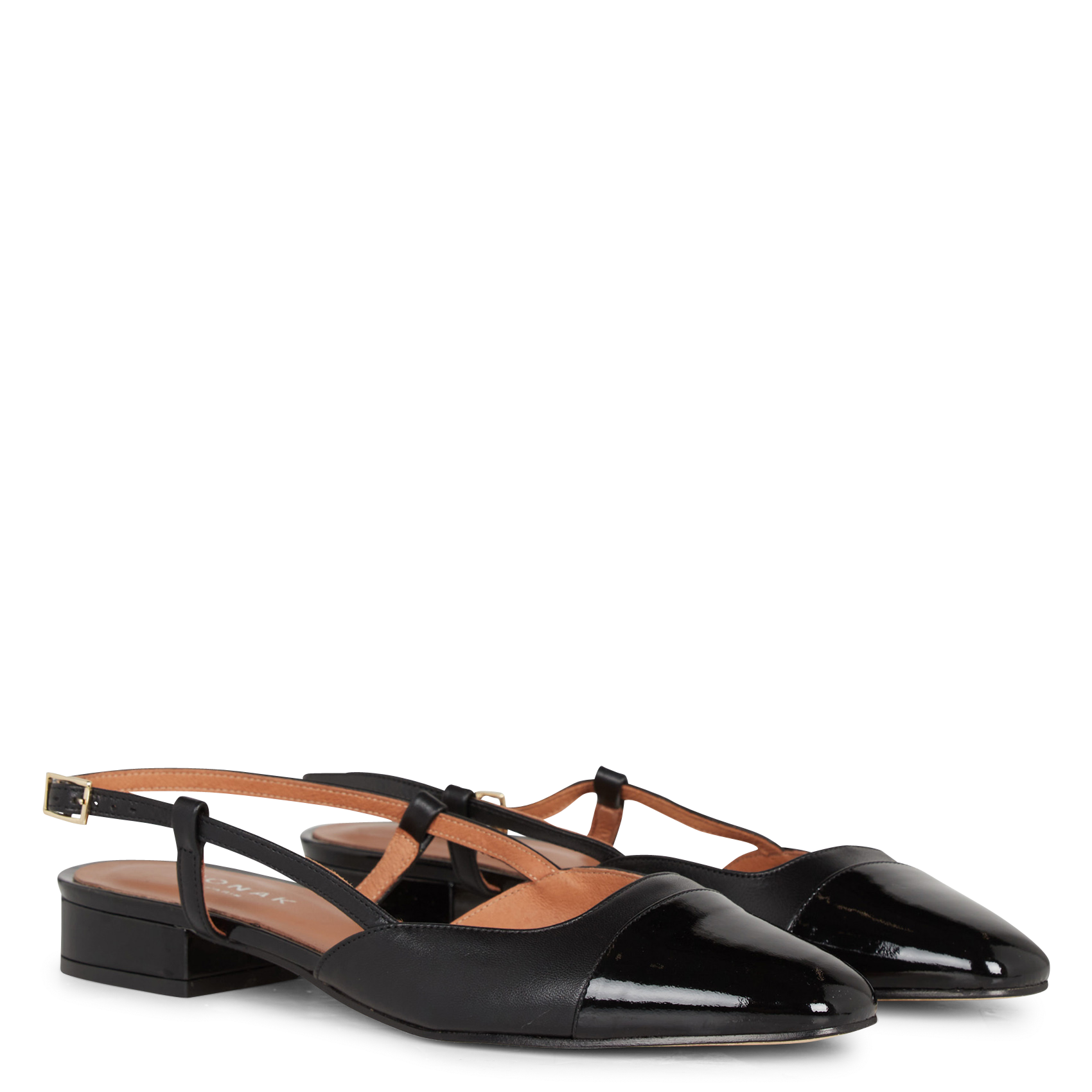 Open patent leather ballet flats JONAK Black