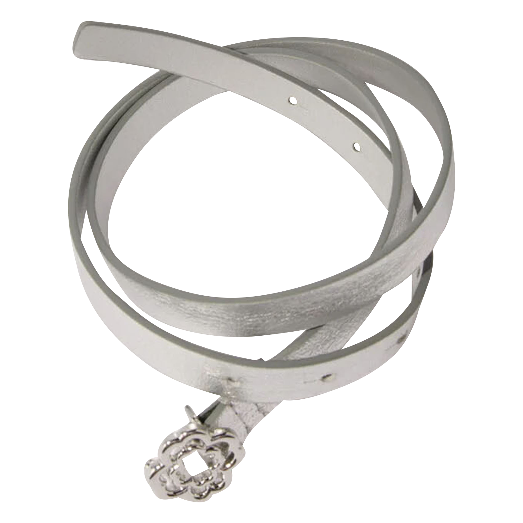 Ceinture fine métallisée MAJE Argent