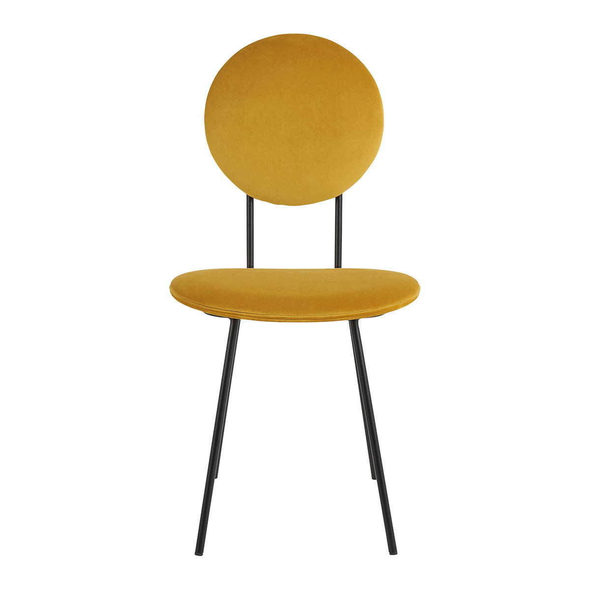 Chaise colette en velours BLANC D'IVOIRE Jaune