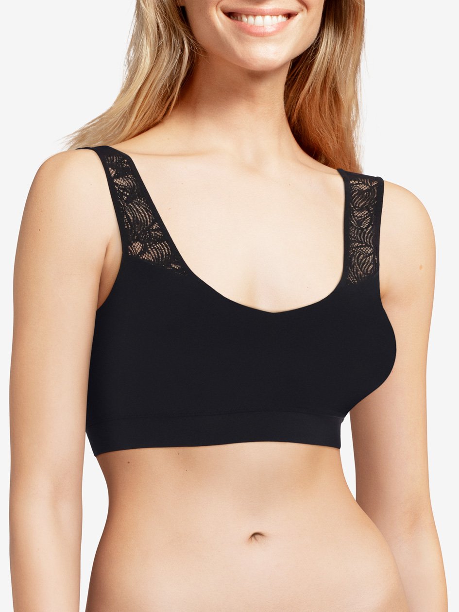 Lace crop top with cups CHANTELLE Black